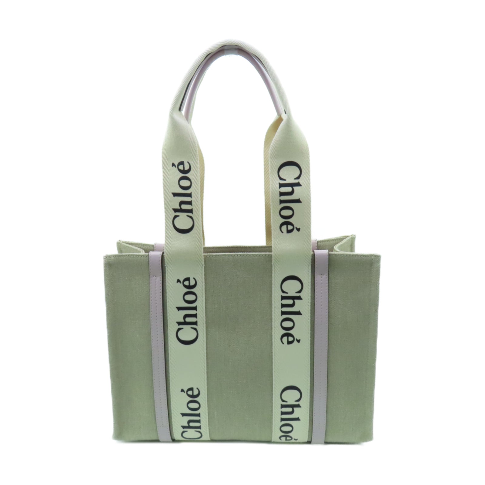 Chloe 【激減優惠】帆布Woody Bag Medium手挽袋米色/粉紅色/白色