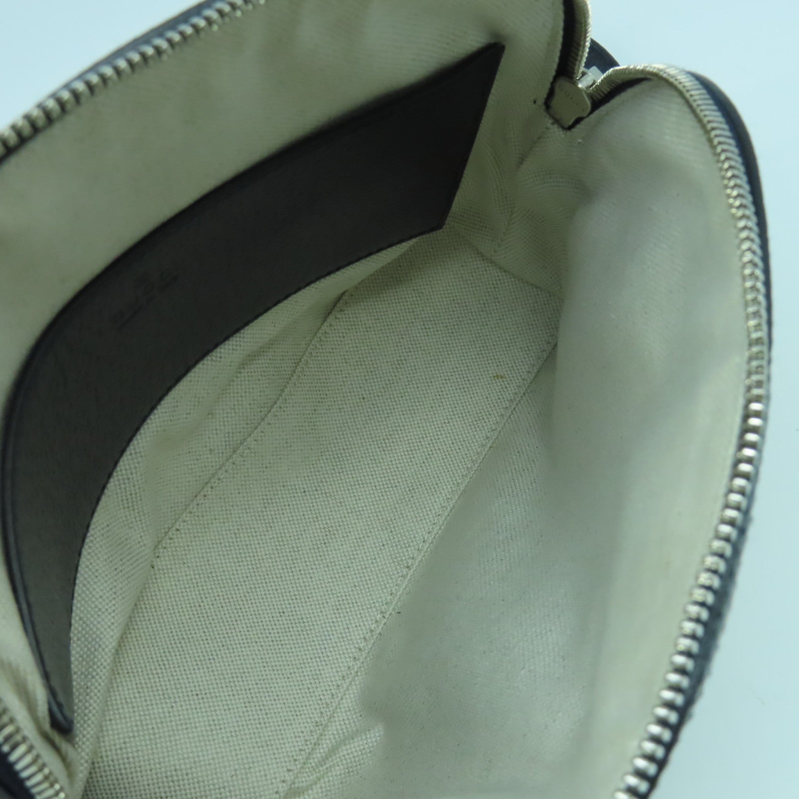 GUCCI 塗層帆布Ophidia銀扣肩背袋深藍色/米色