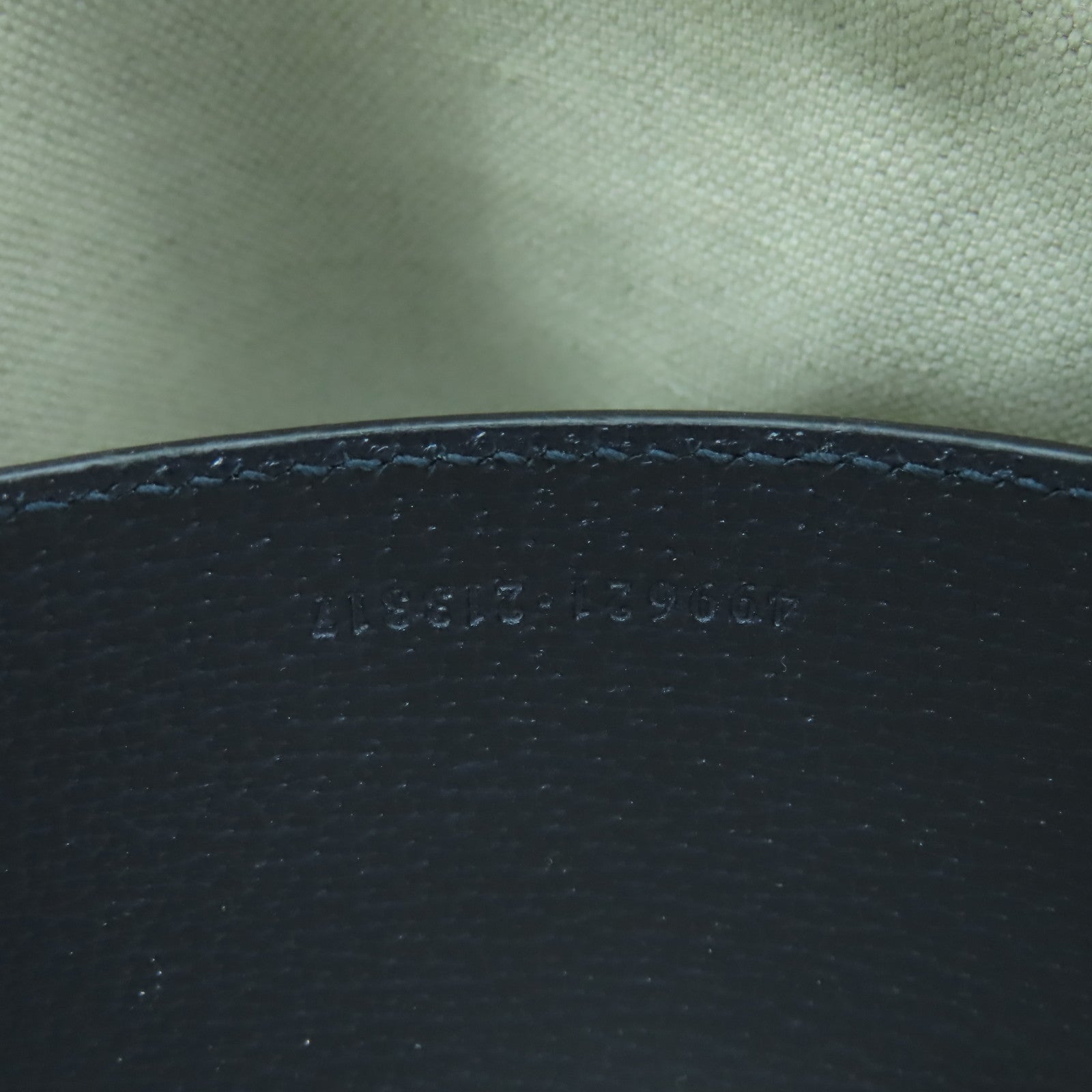GUCCI 塗層帆布Ophidia銀扣肩背袋深藍色/米色