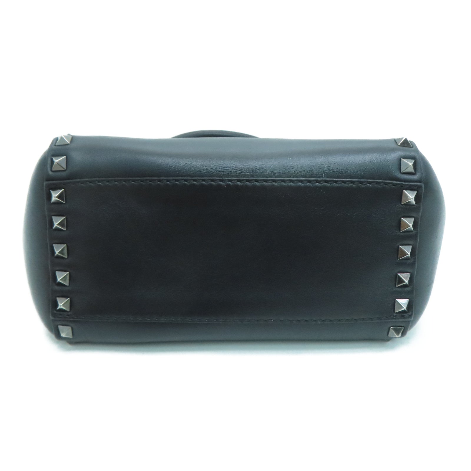 Valentino 牛皮皮革2way Shoulder Bag银扣手挽肩背两用袋黑色