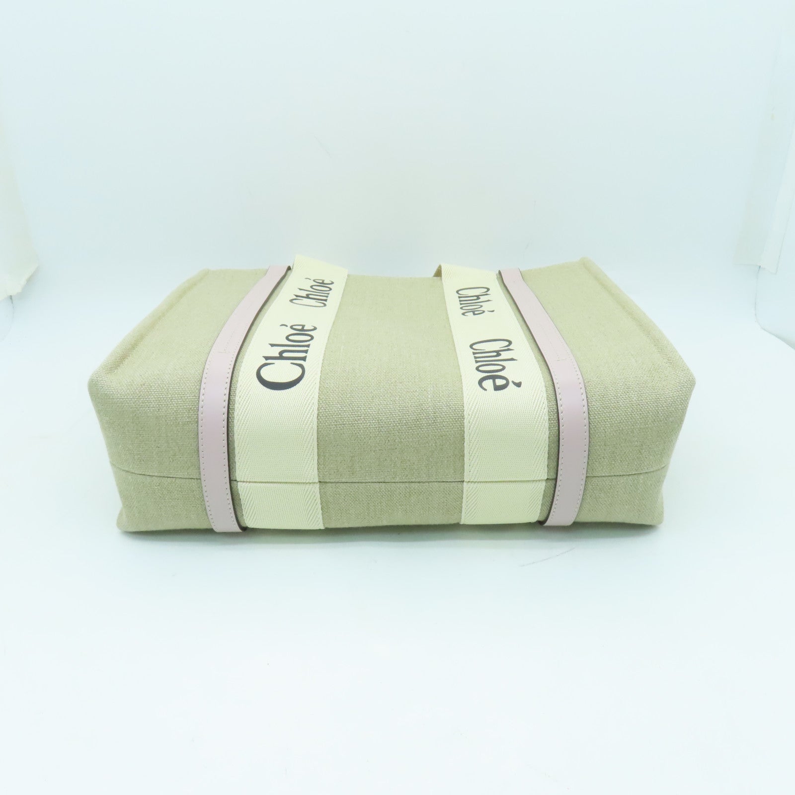 Chloe 【激減優惠】帆布Woody Bag Medium手挽袋米色/粉紅色/白色