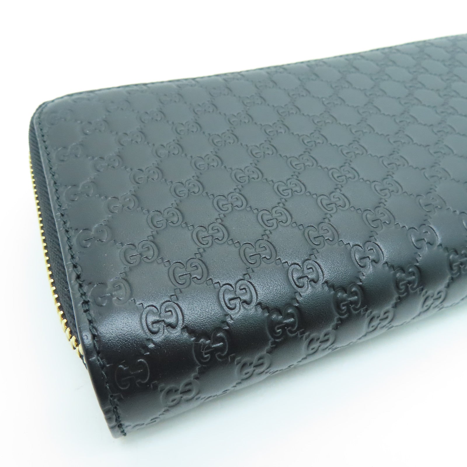 GUCCI 牛皮皮革Long Wallet金扣長錢包黑色