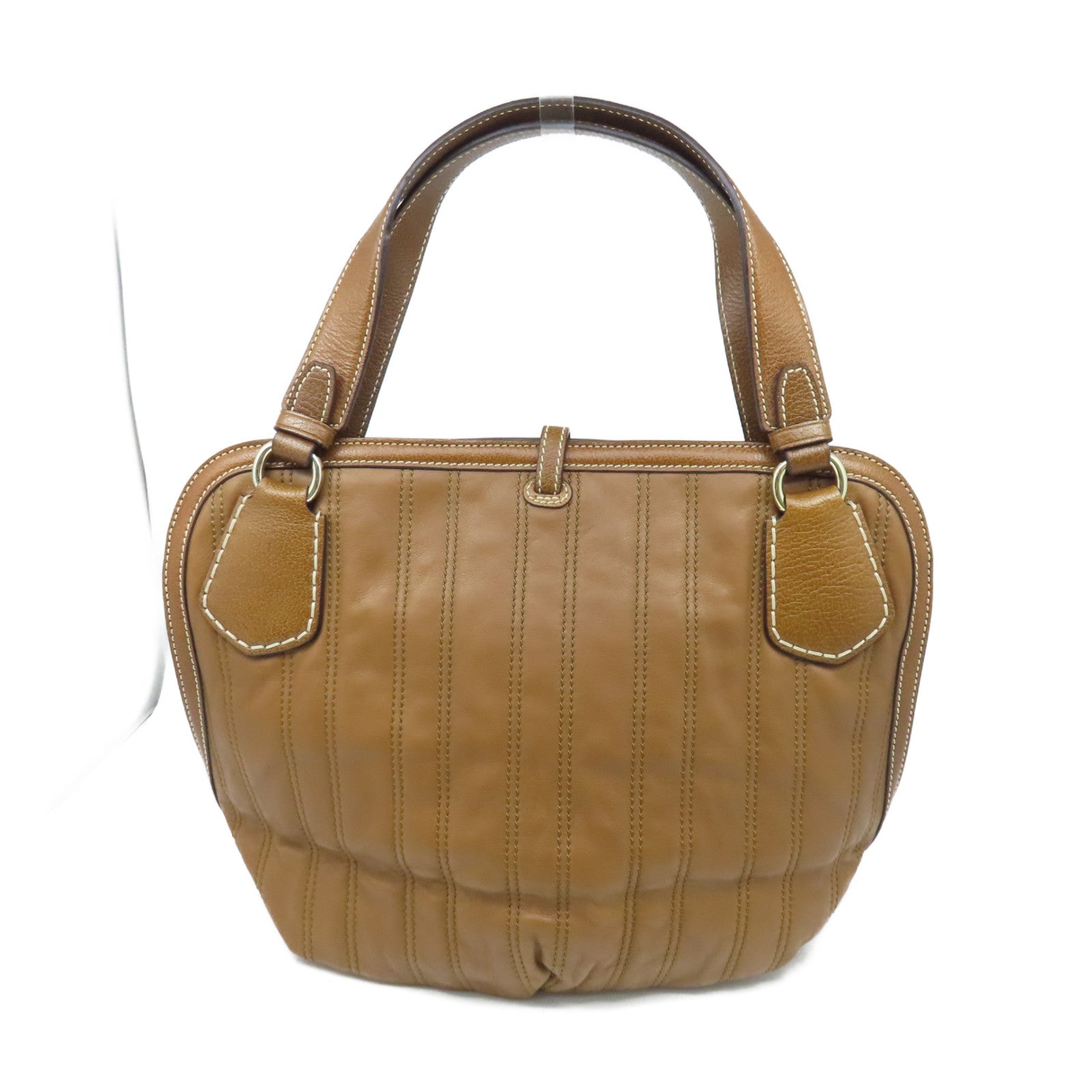 CELINE 牛皮皮革Shoulder Bag銀扣肩背袋啡色