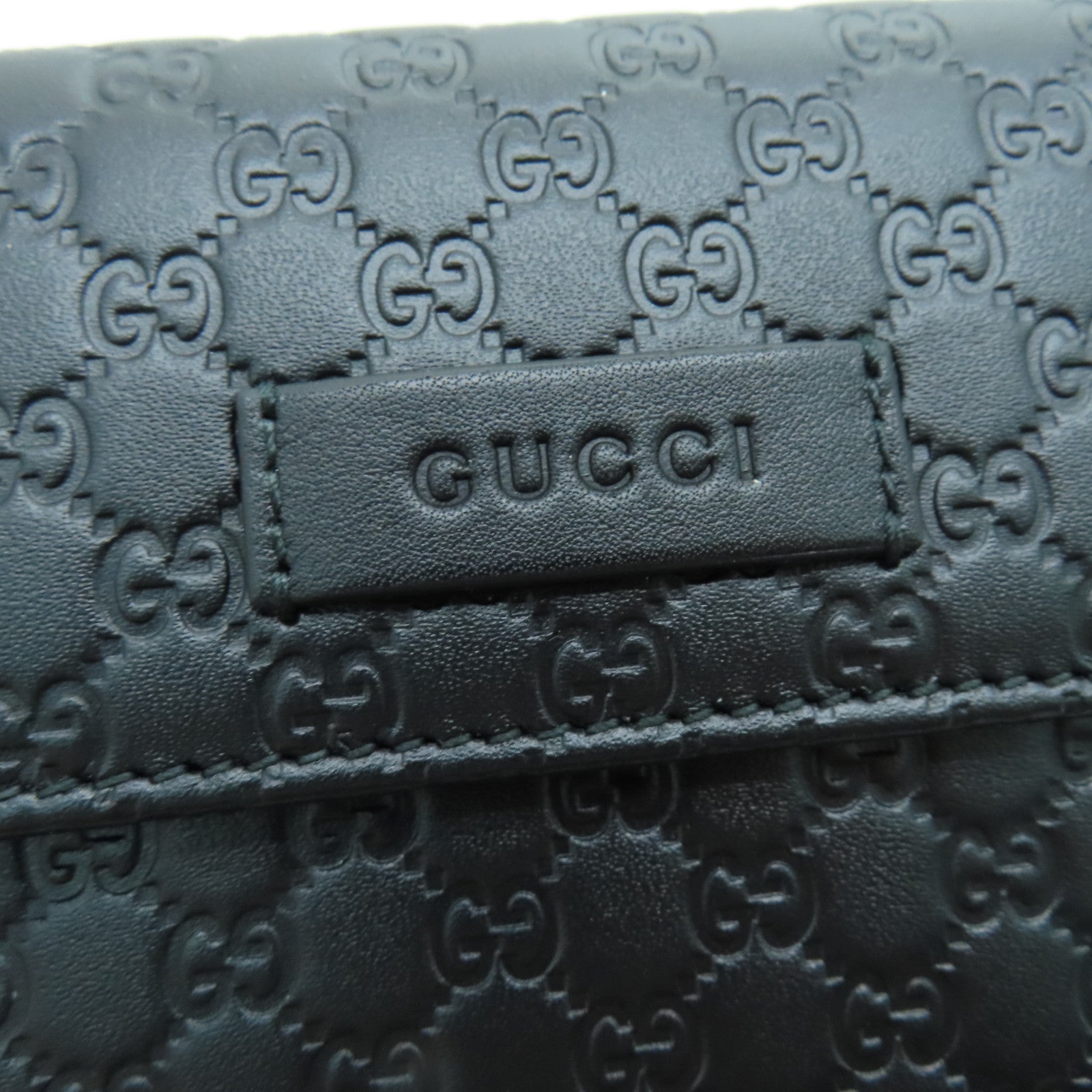 GUCCI 牛皮皮革Long Wallet金扣長錢包黑色