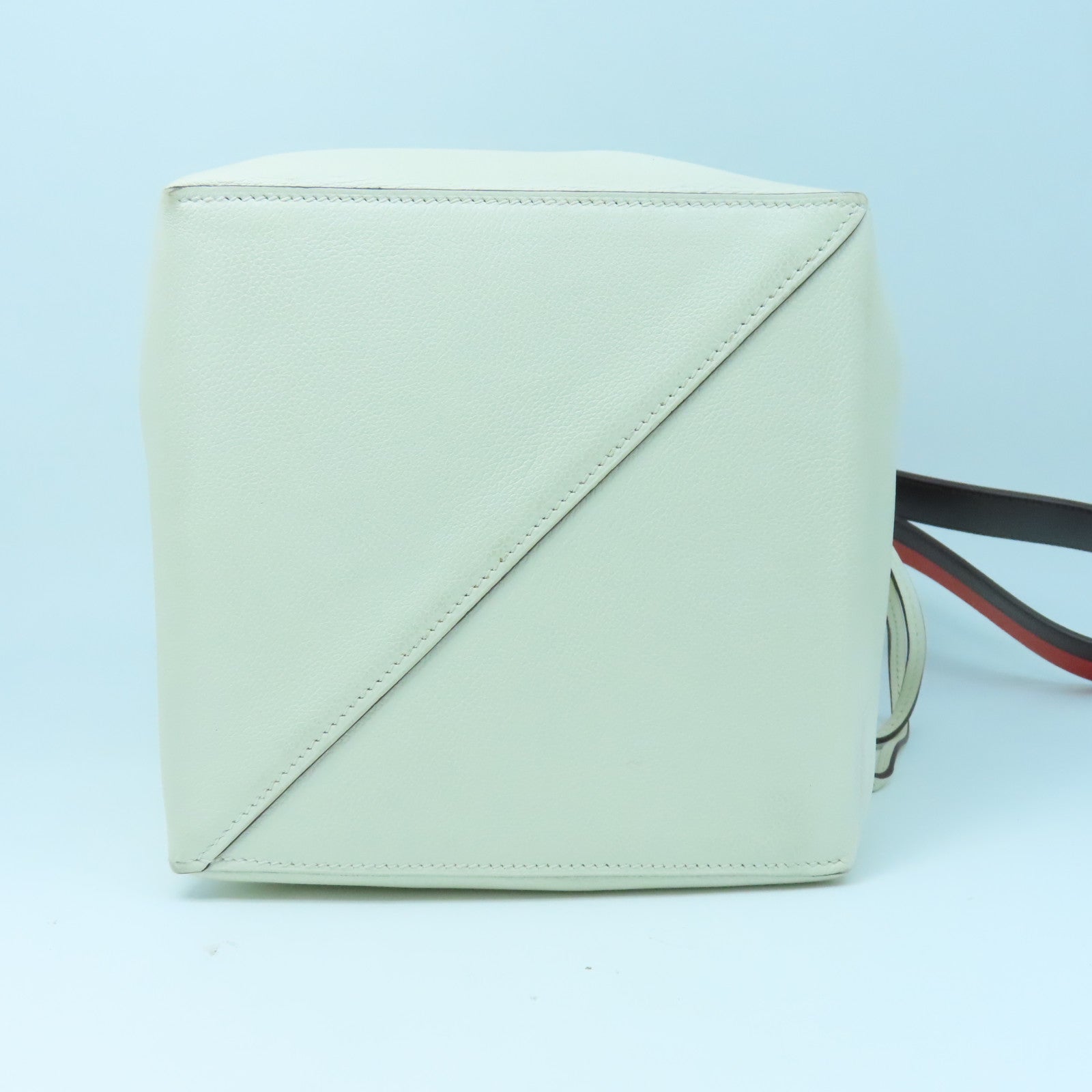 HERMES Evercolor皮革Licol Hermes 17銀扣肩背袋白色/紅色