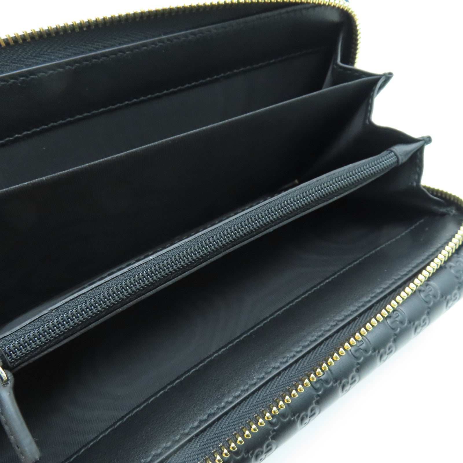 GUCCI 牛皮皮革Long Wallet金扣長錢包黑色