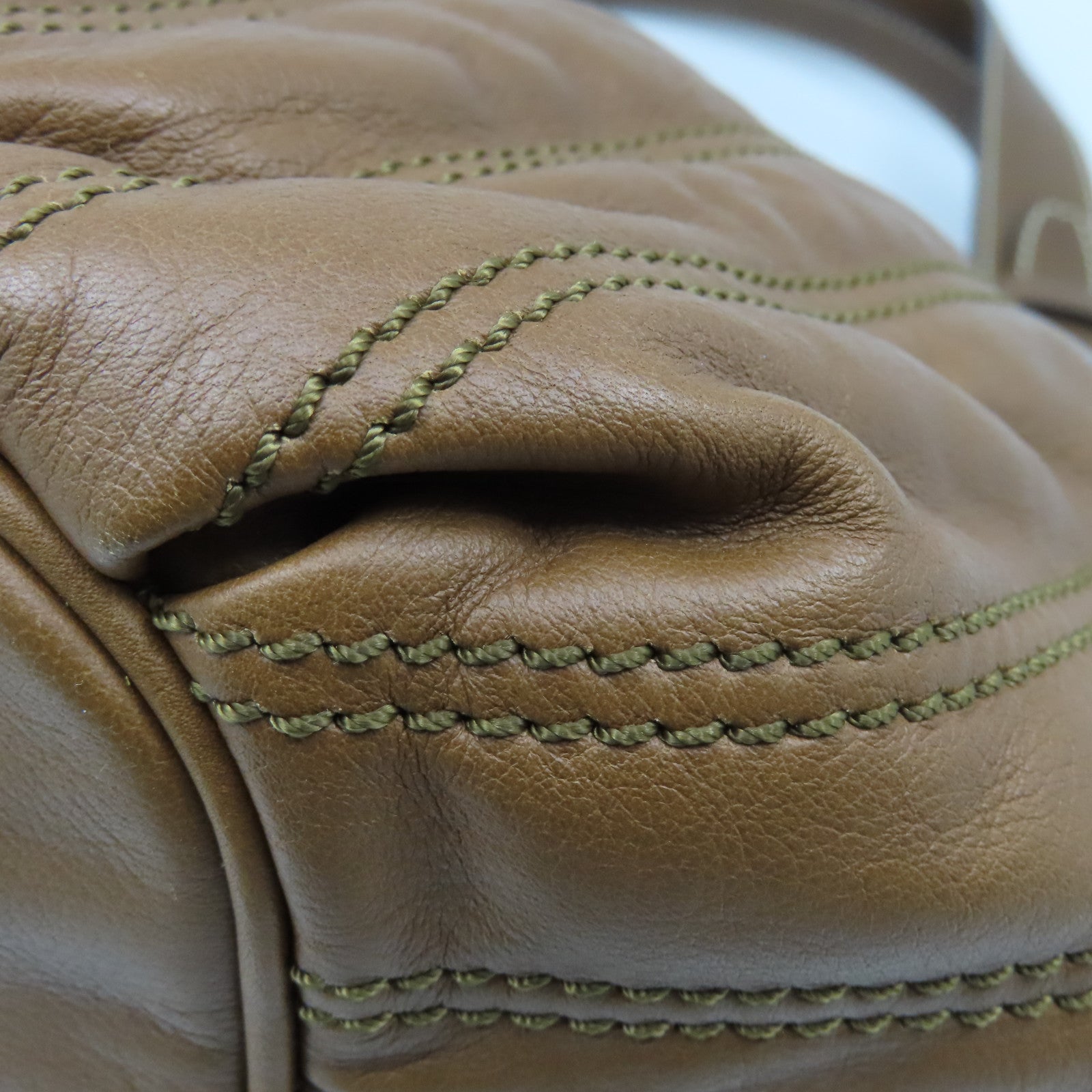 CELINE 牛皮皮革Shoulder Bag銀扣肩背袋啡色