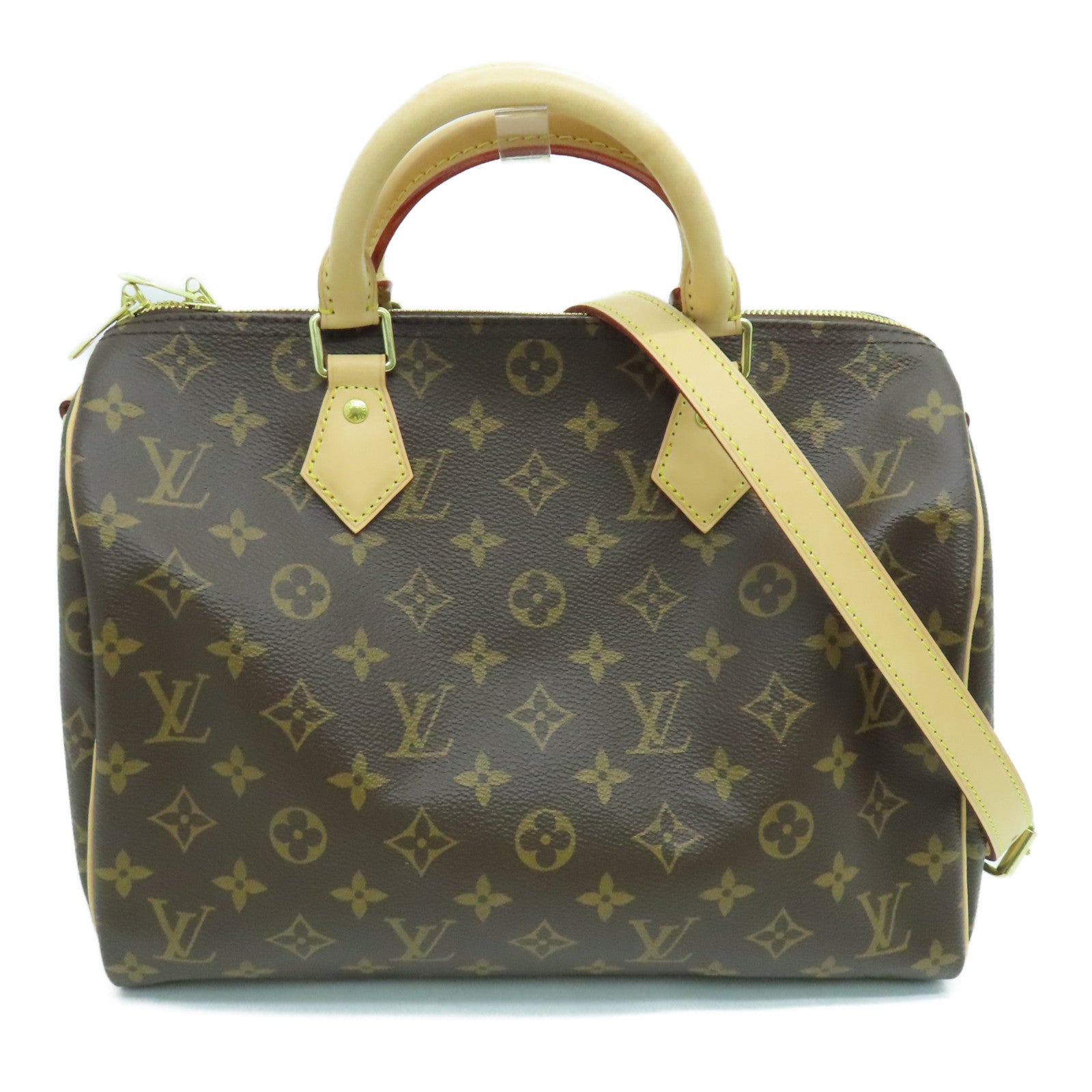 LOUIS VUITTON Monogram Speedy Bandouliere 30金扣手挽肩背兩用袋啡色