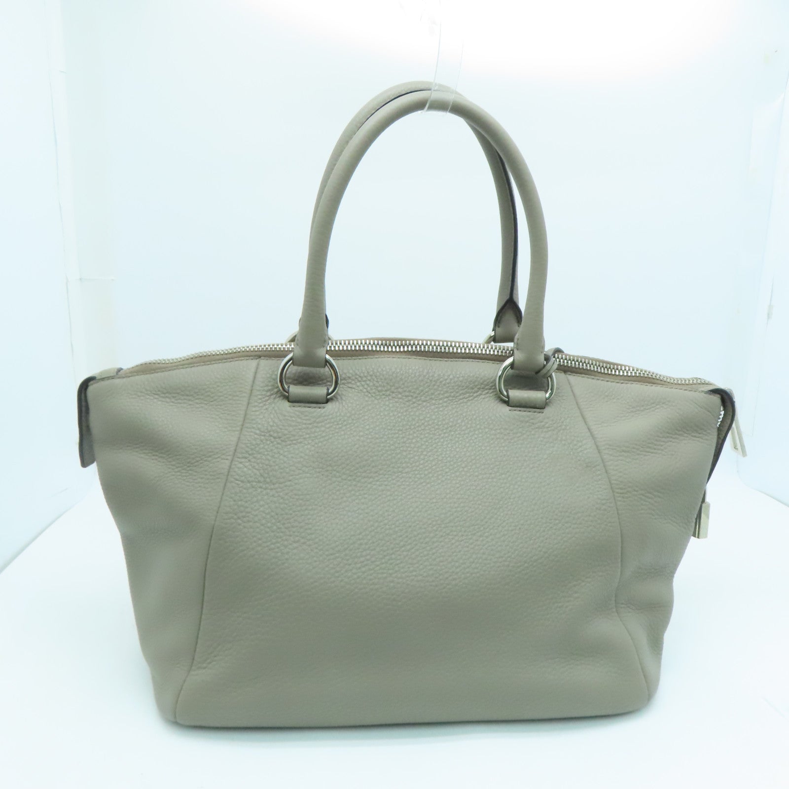 PRADA cowhide leather Shoulder Bag silver buckle handle bag / shoulder bag gray