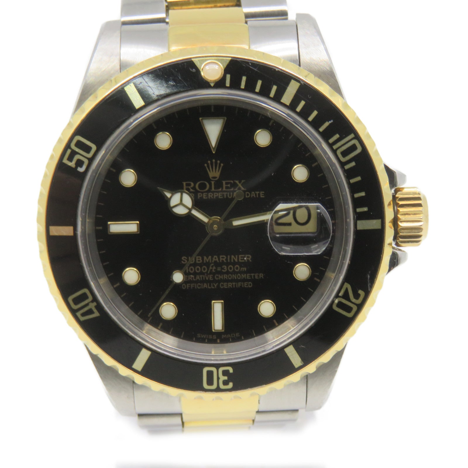ROLEX Submarinar Date Watch 不鏽鋼/K18黃金自動機芯手錶黑色