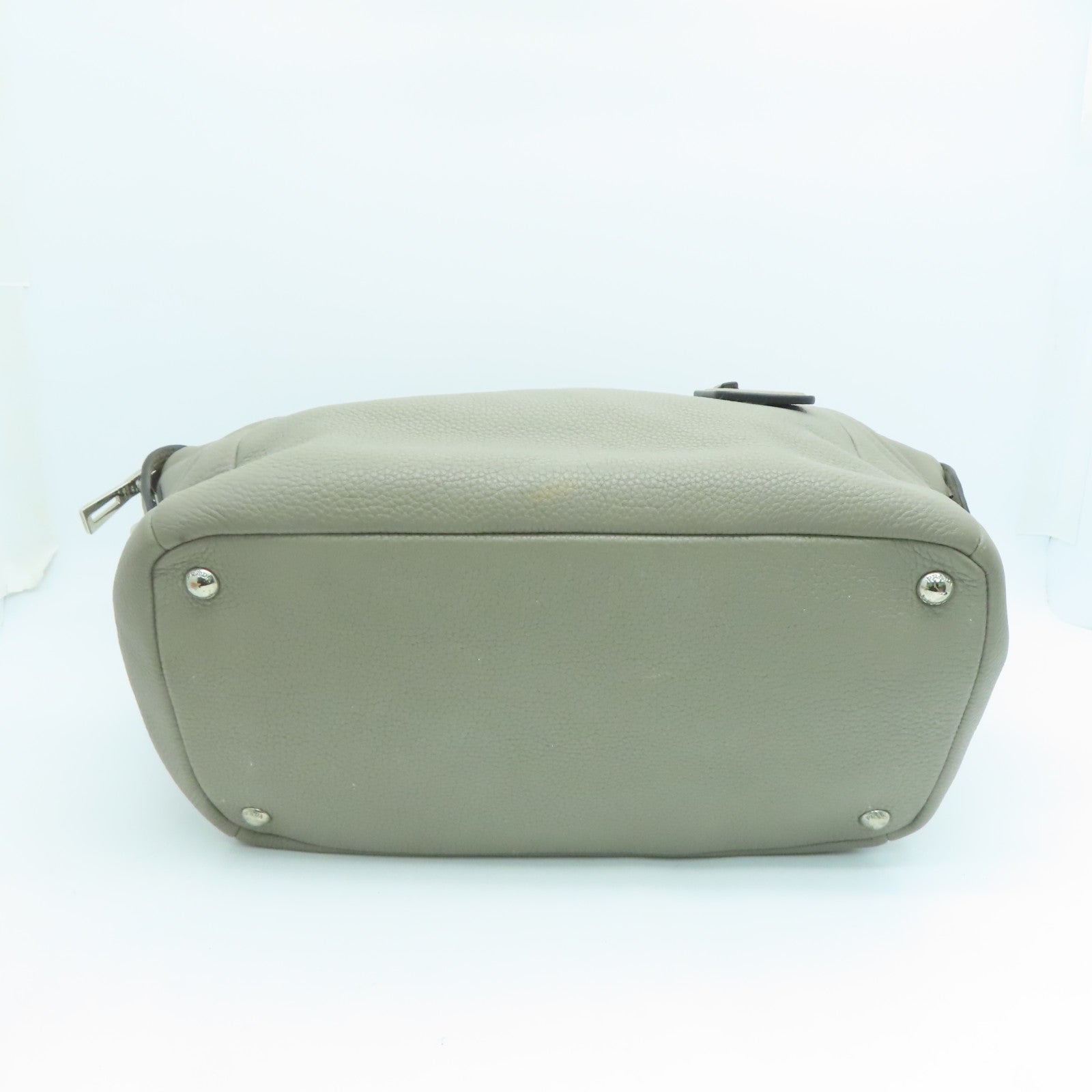 PRADA cowhide leather Shoulder Bag silver buckle handle bag / shoulder bag gray