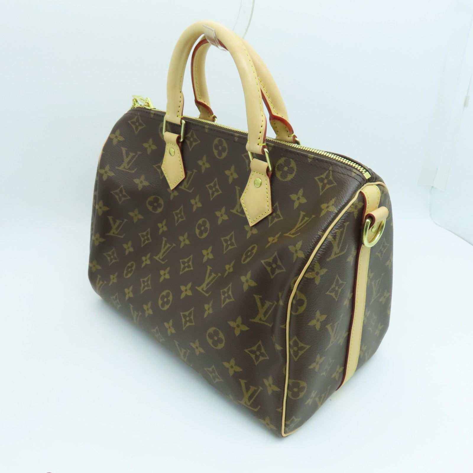LOUIS VUITTON Monogram Speedy Bandouliere 30金扣手挽肩背兩用袋啡色