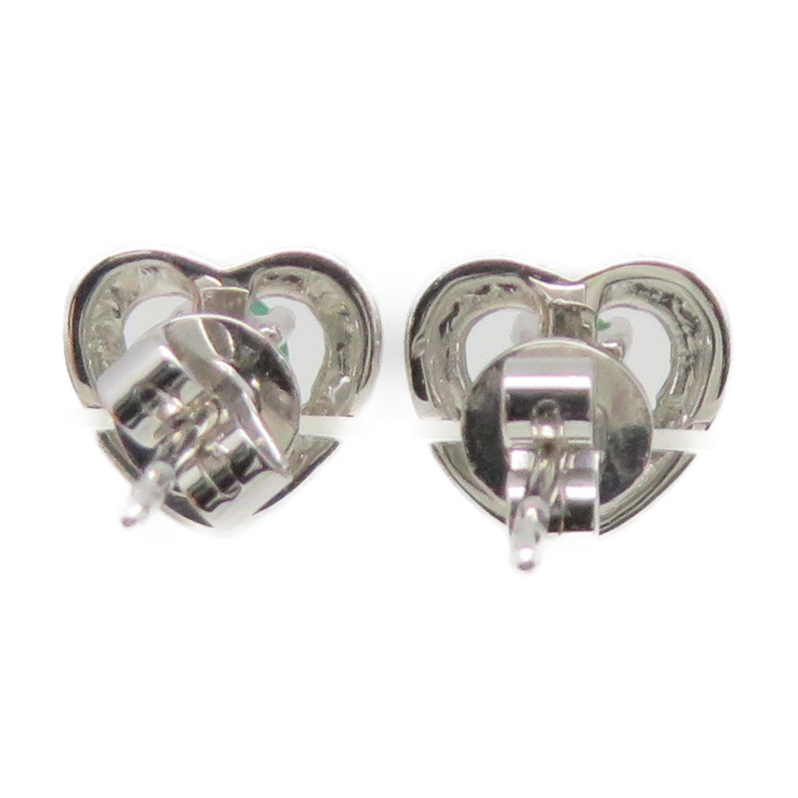 JEWELRY 18K White Gold/0.326ct Emerald/0.336ct Diamond Emerald Earrings