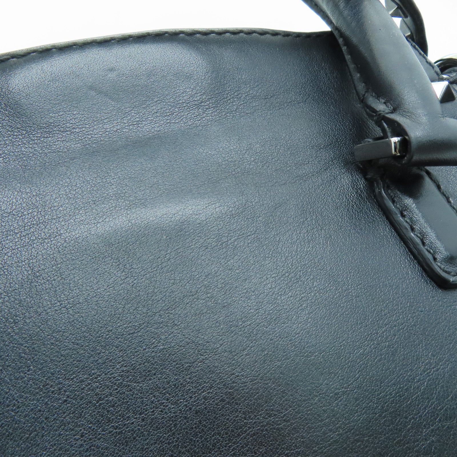Valentino 牛皮皮革2way Shoulder Bag银扣手挽肩背两用袋黑色