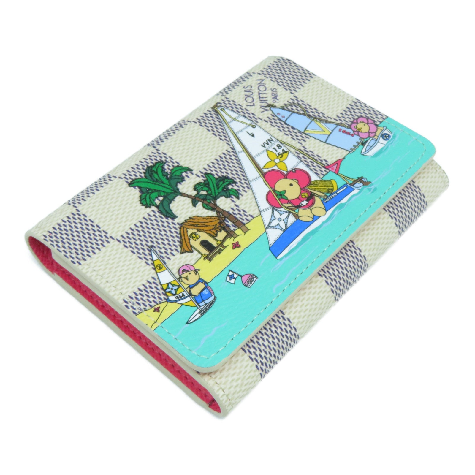 LOUIS VUITTON Damier Azur Rosalie金扣零錢包白色