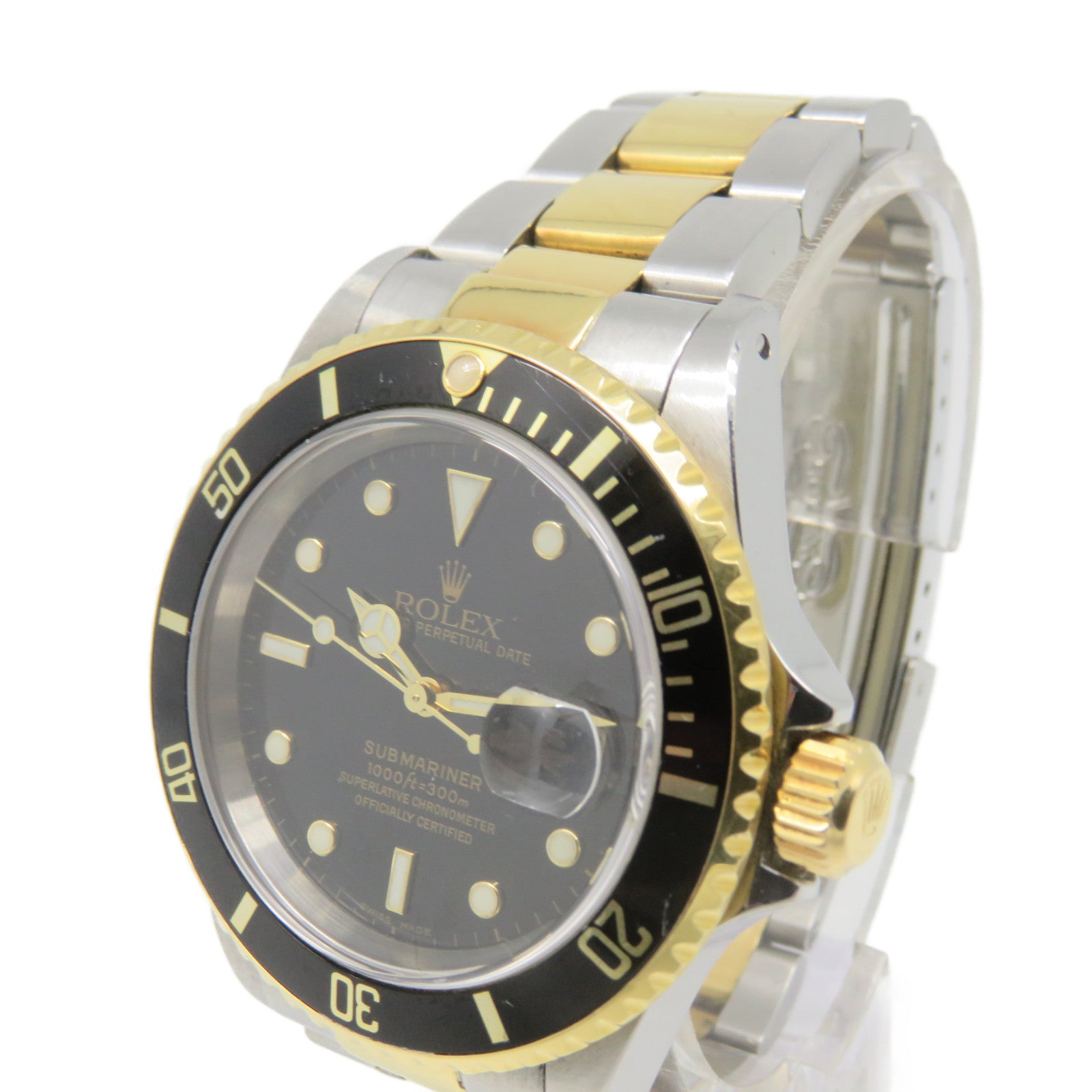 ROLEX Submarinar Date Watch 不鏽鋼/K18黃金自動機芯手錶黑色