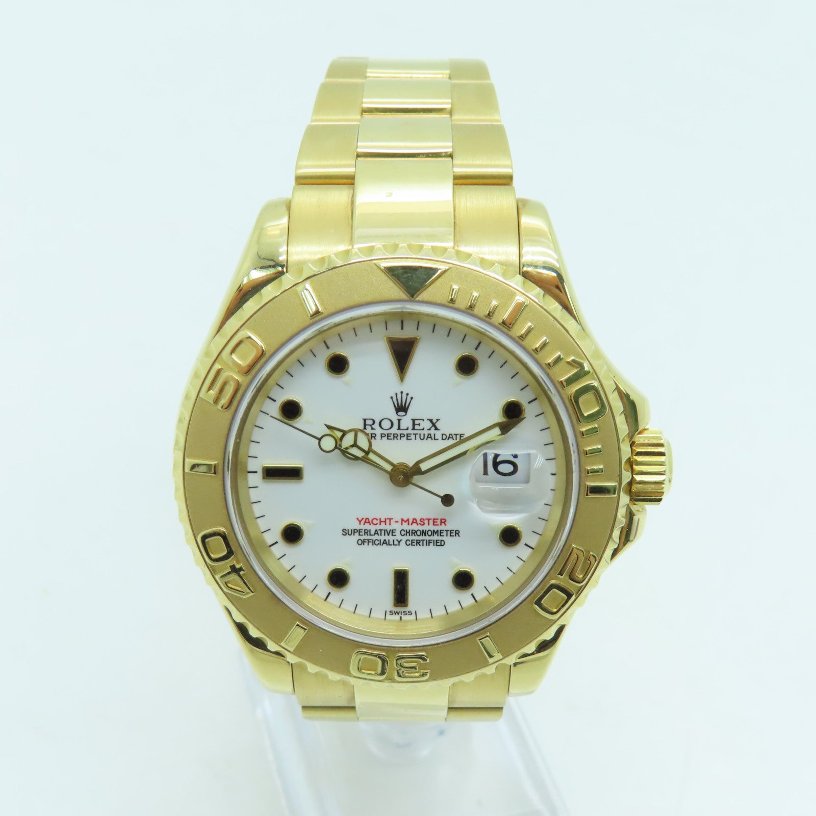ROLEX Yacht Master 18K黃金手錶自動機芯白色