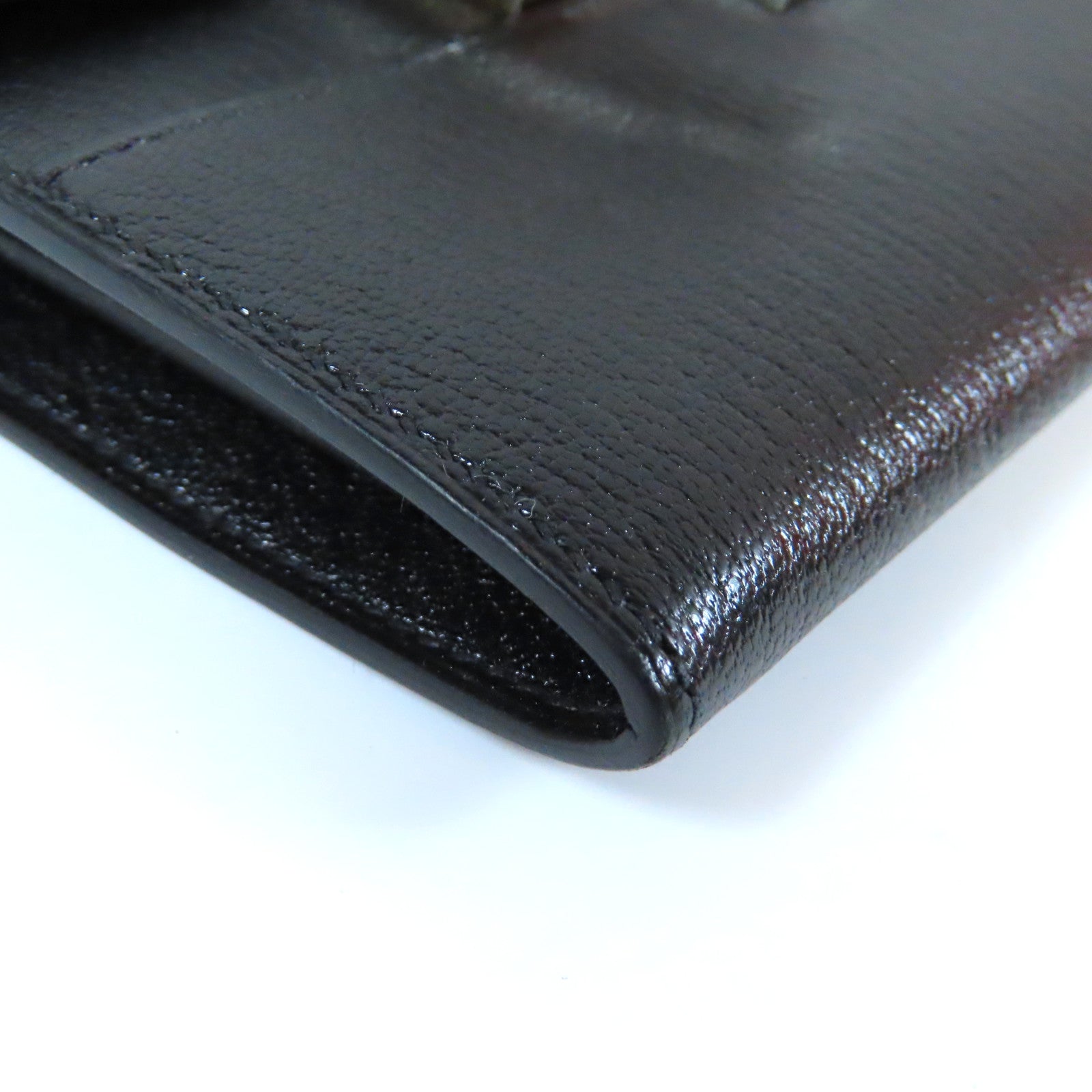 HERMES Chevre皮革Cinhetic Mini銀扣肩背袋黑色