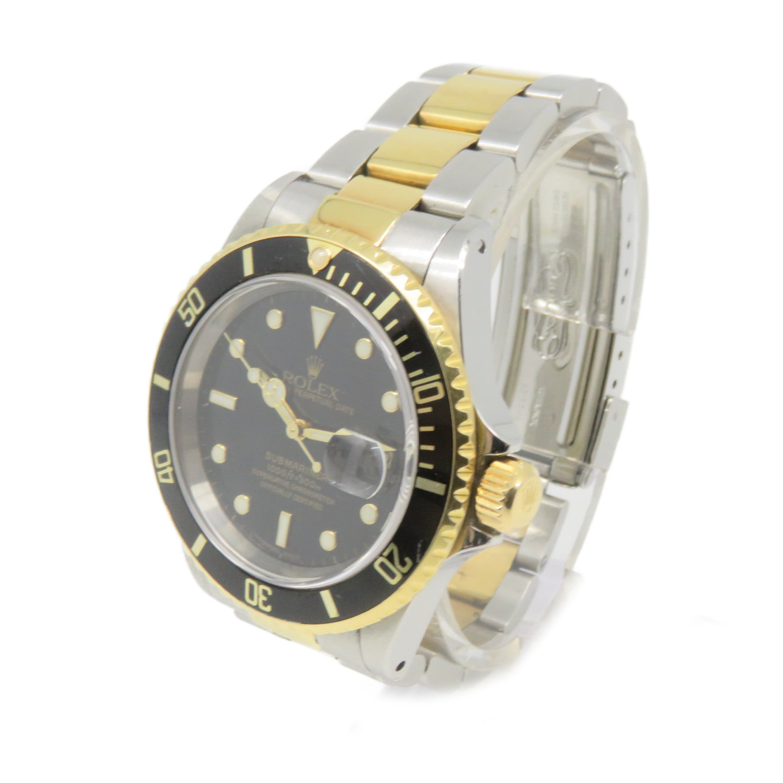 ROLEX Submarinar Date Watch 不鏽鋼/K18黃金自動機芯手錶黑色