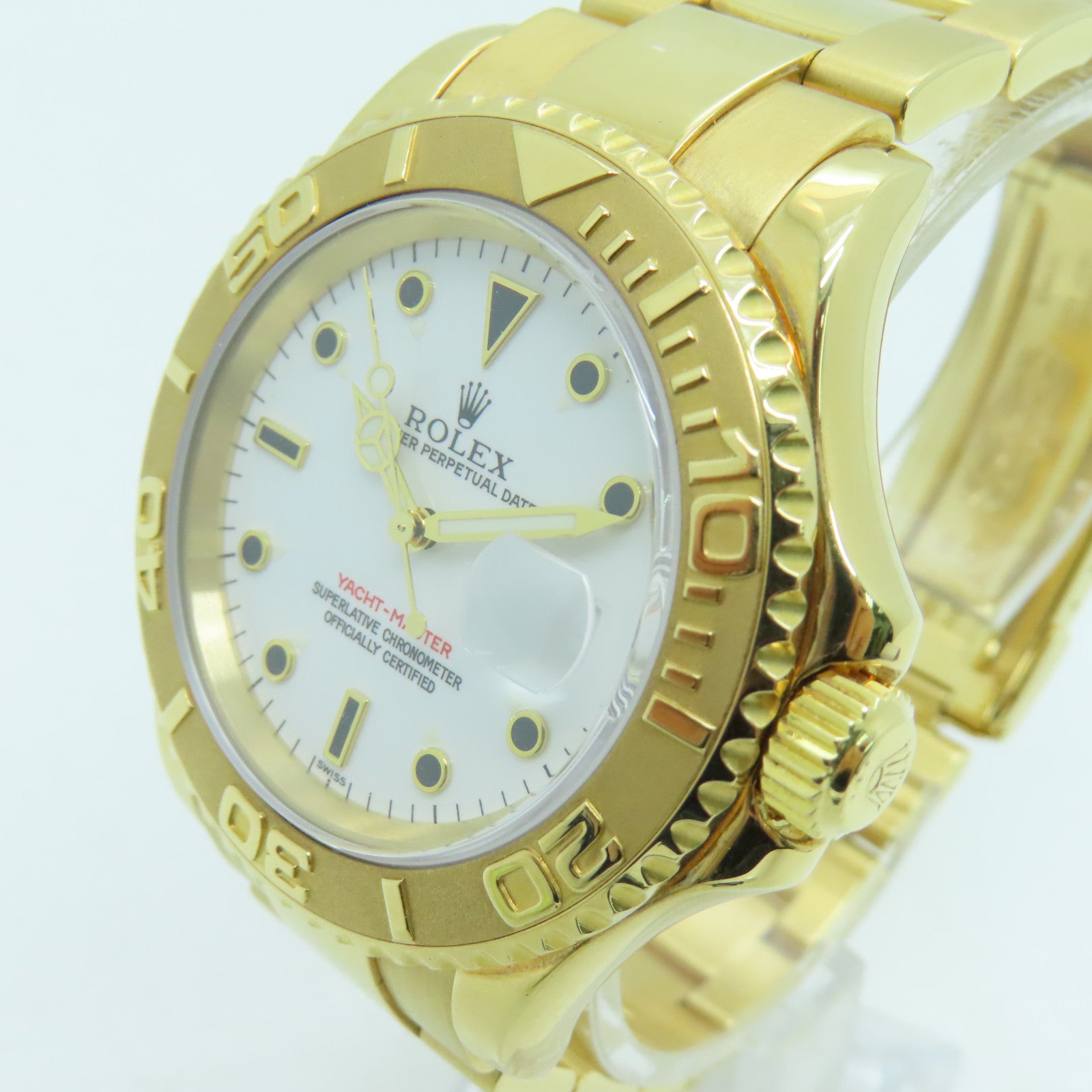 ROLEX Yacht Master 18K黃金手錶自動機芯白色