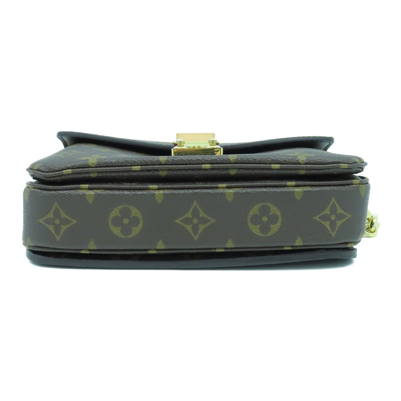 LOUIS VUITTON Monogram Pochette Metis East West金扣鏈帶手挽肩背兩用袋啡色