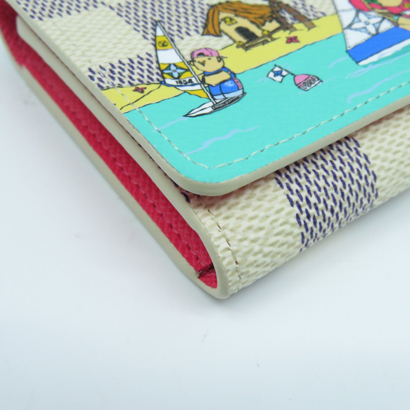 LOUIS VUITTON Damier Azur Rosalie金扣零錢包白色