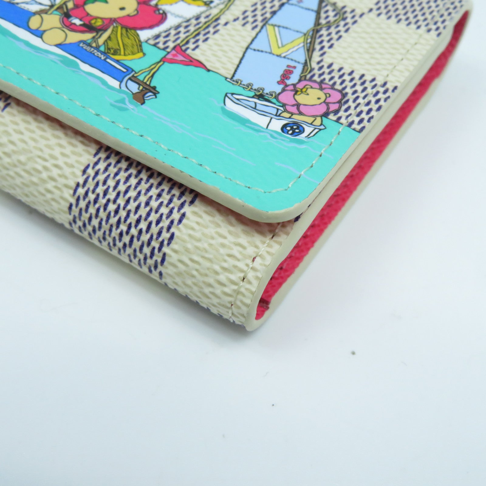 LOUIS VUITTON Damier Azur Rosalie金扣零錢包白色