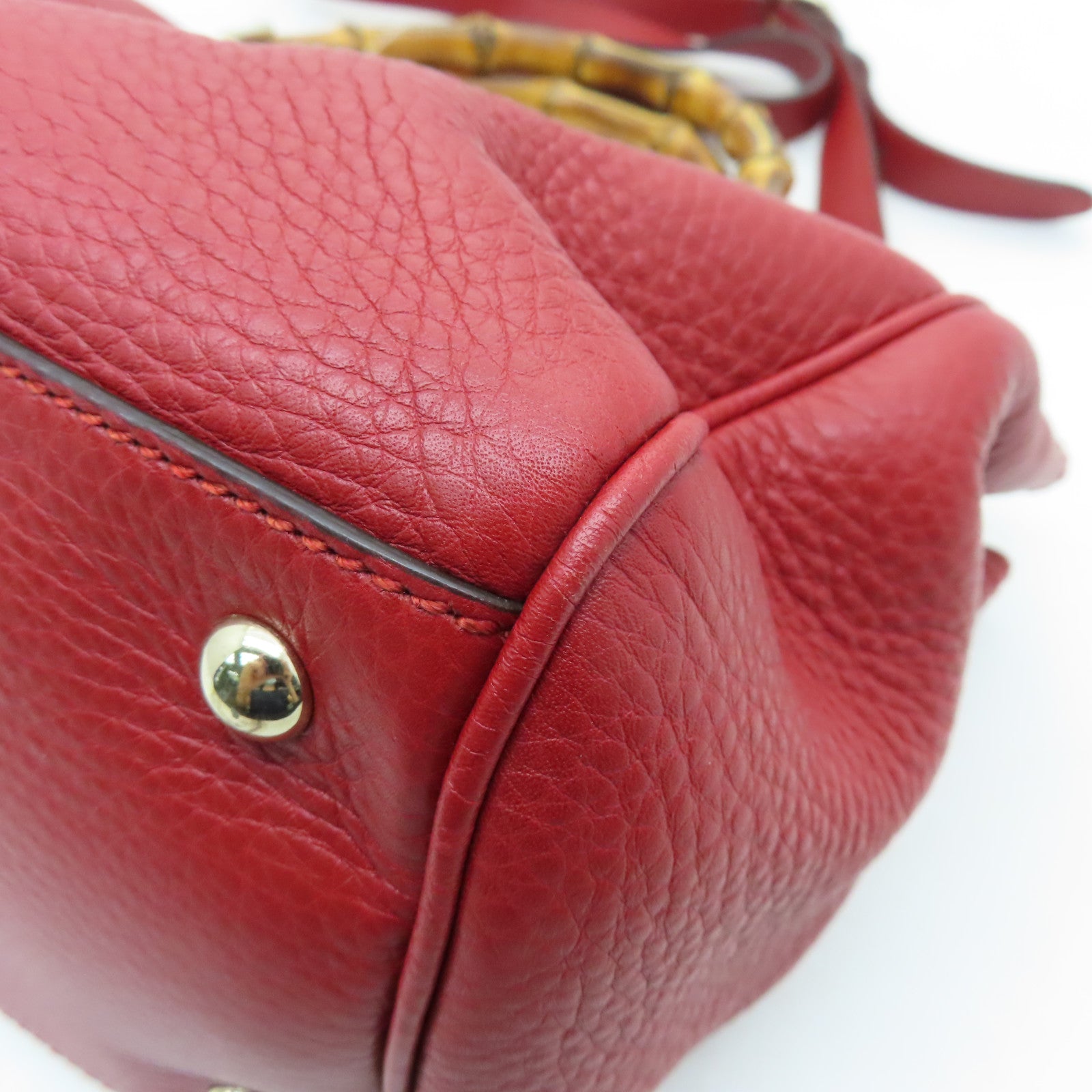 GUCCI 【激減優惠】牛皮皮革2 Way Shoulder Bag銀扣手挽肩背兩用袋紅色