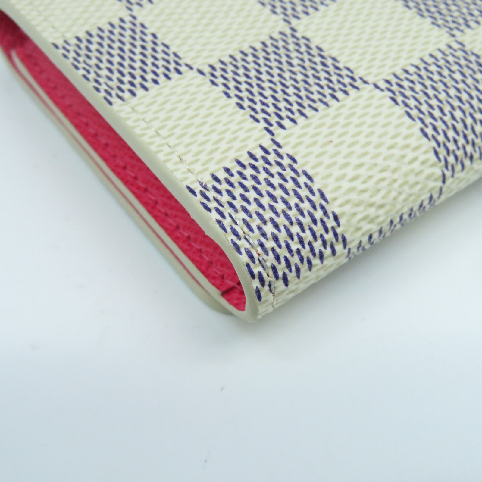 LOUIS VUITTON Damier Azur Rosalie金扣零錢包白色