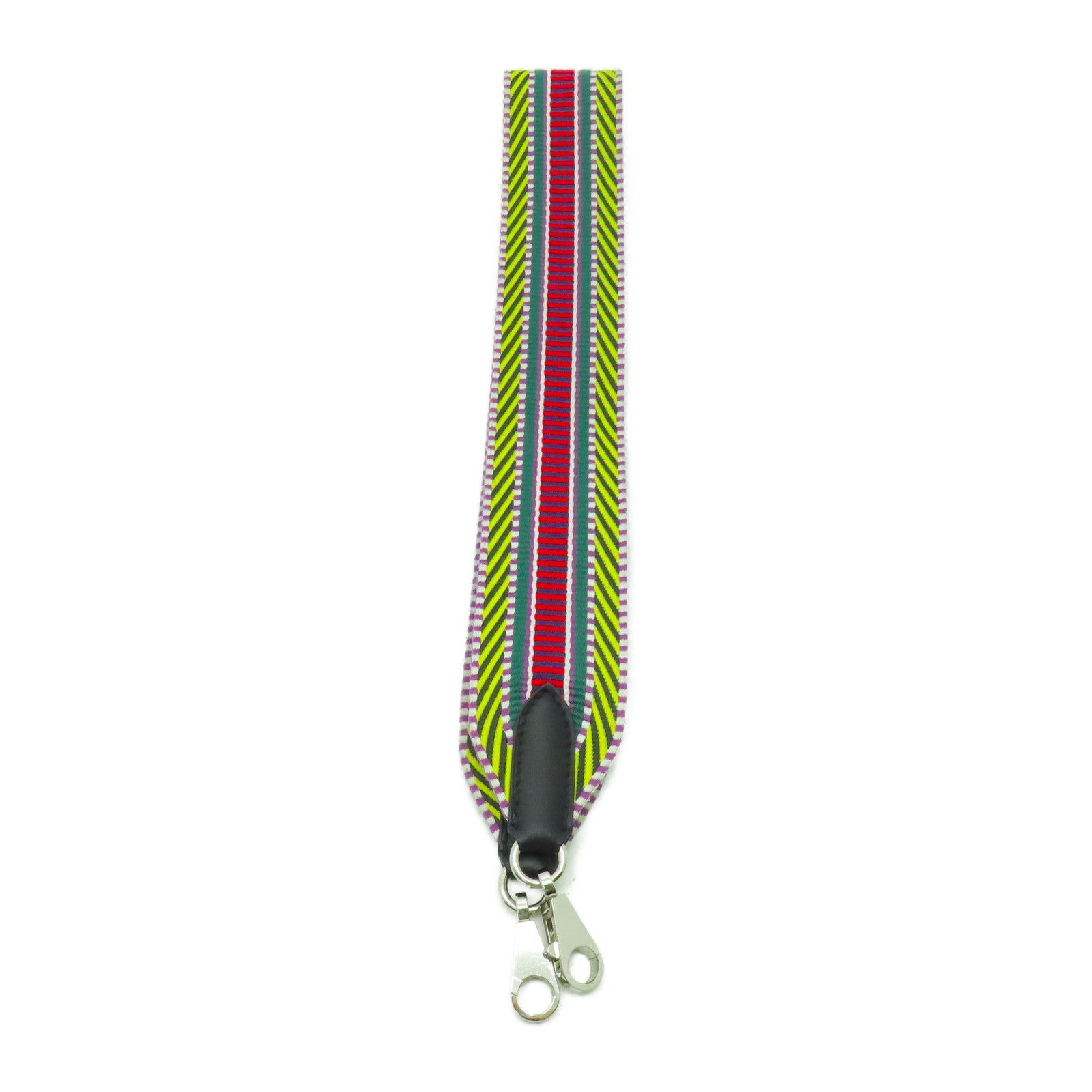 HERMES 帆布Shoulder Strap銀扣肩背帶彩色