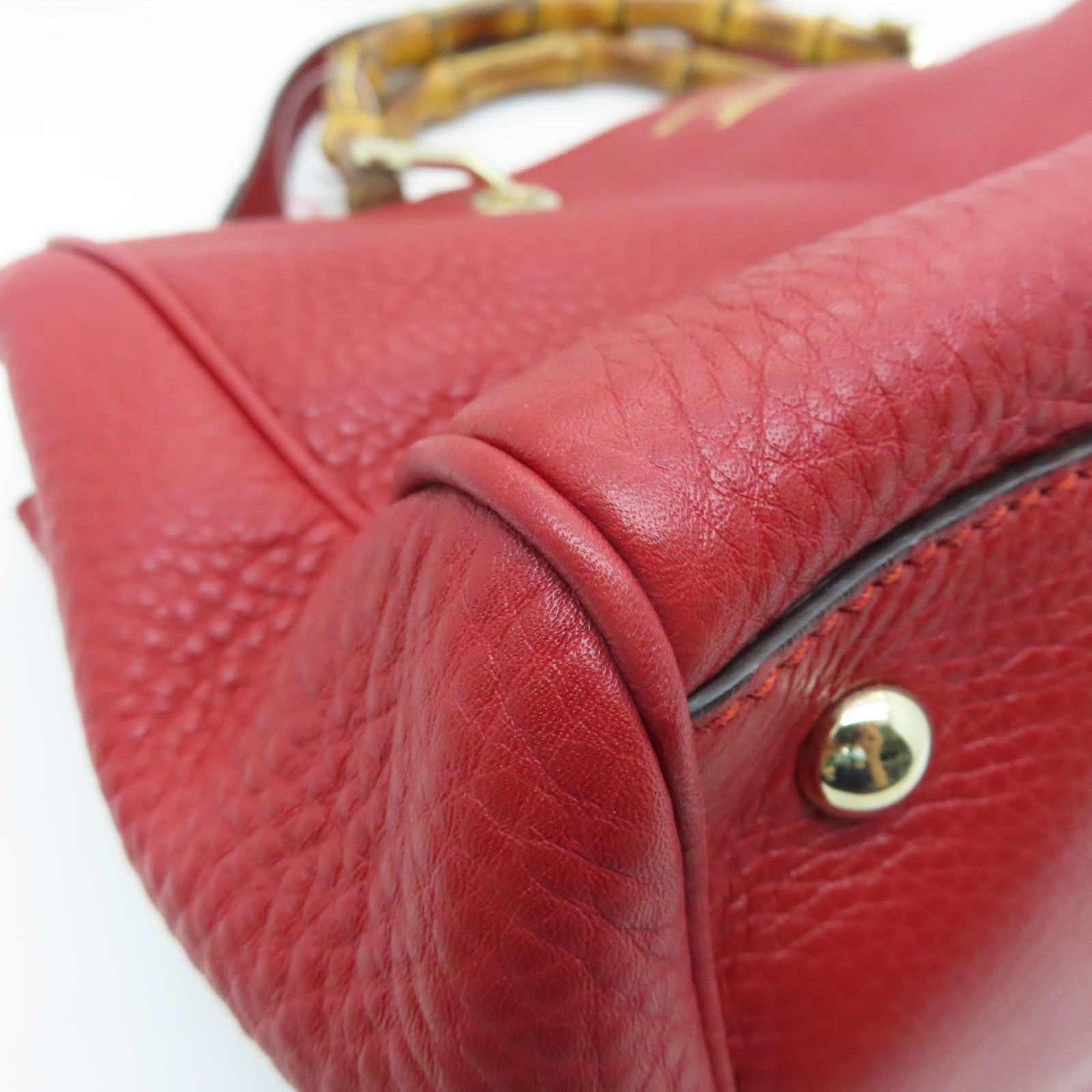 GUCCI 【激減優惠】牛皮皮革2 Way Shoulder Bag銀扣手挽肩背兩用袋紅色
