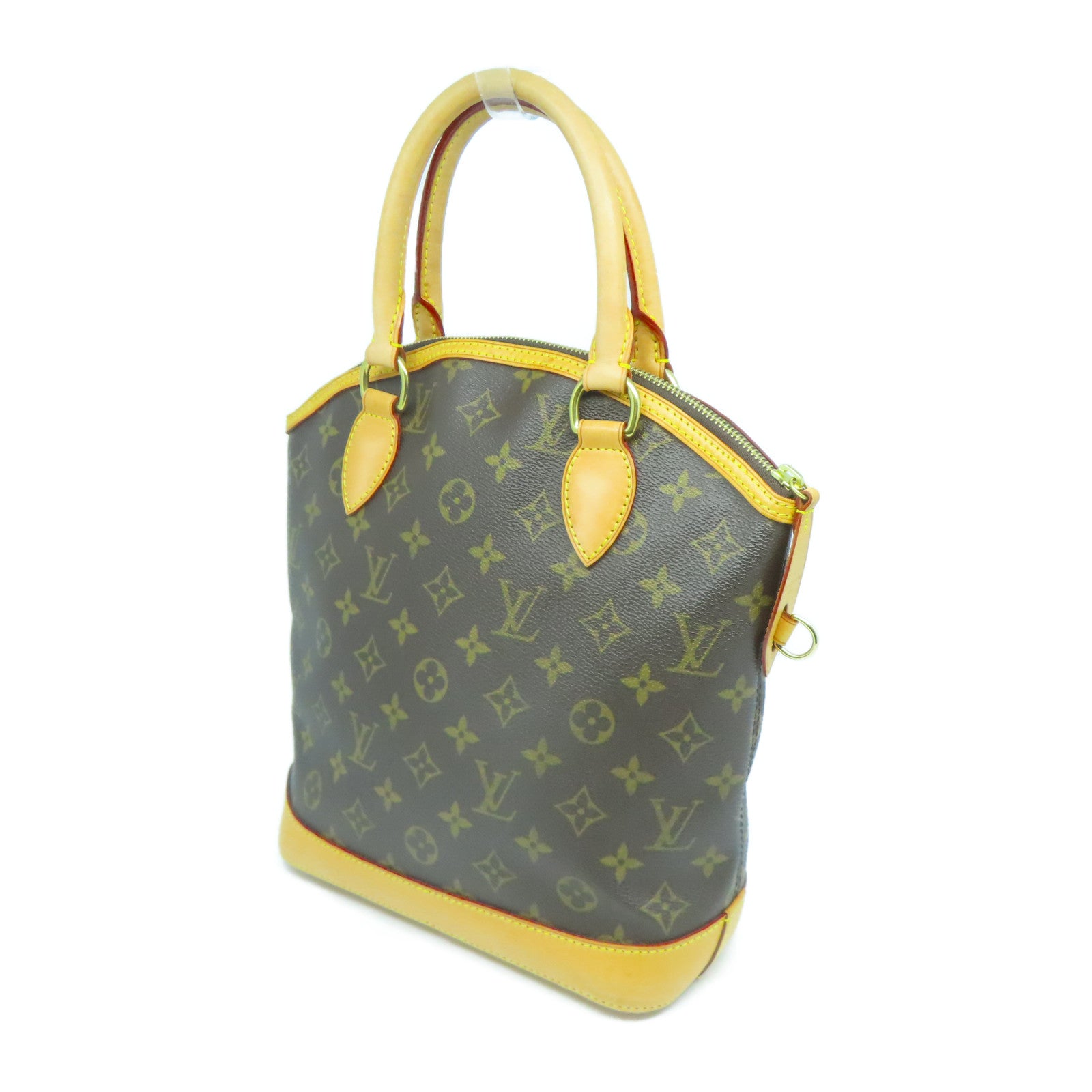 LOUIS VUITTON Monogram Lockit金扣手挽袋啡色