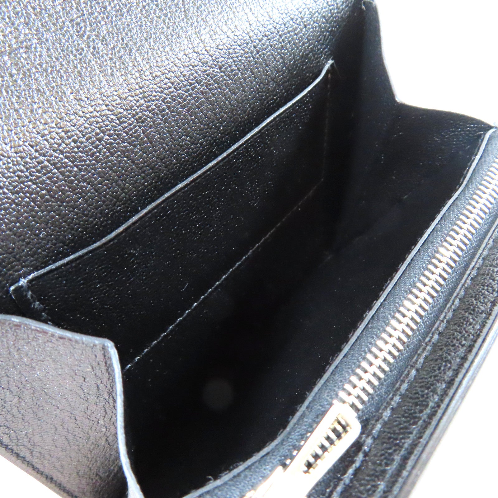HERMES Chevre皮革Cinhetic Mini銀扣肩背袋黑色