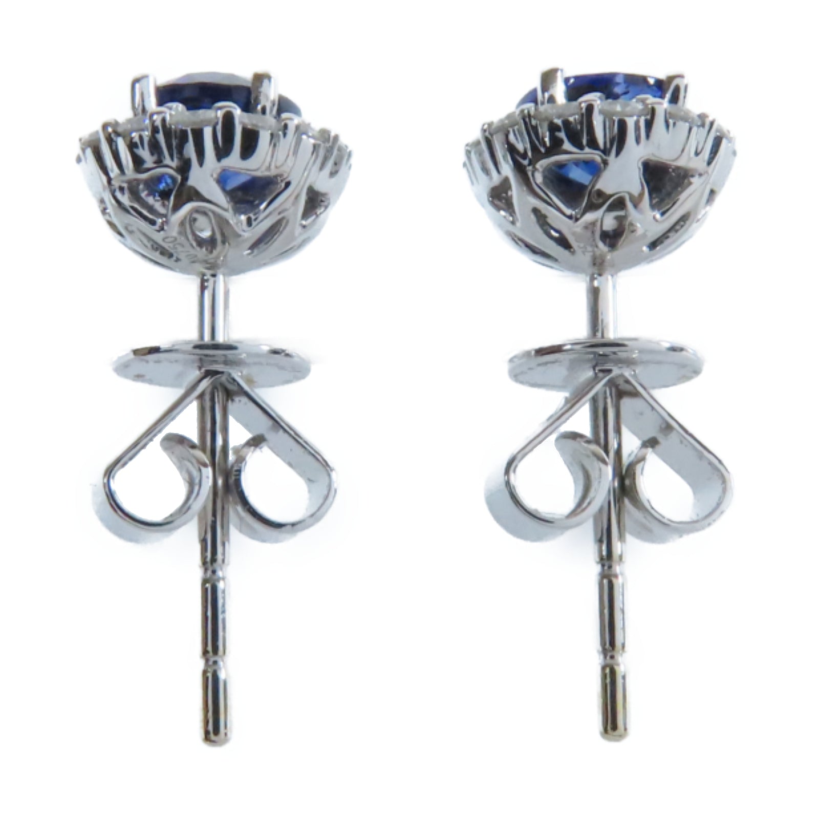 JEWELRY 18K白金Earrings 1.42ct藍寶石/0.41ct鑽石耳環