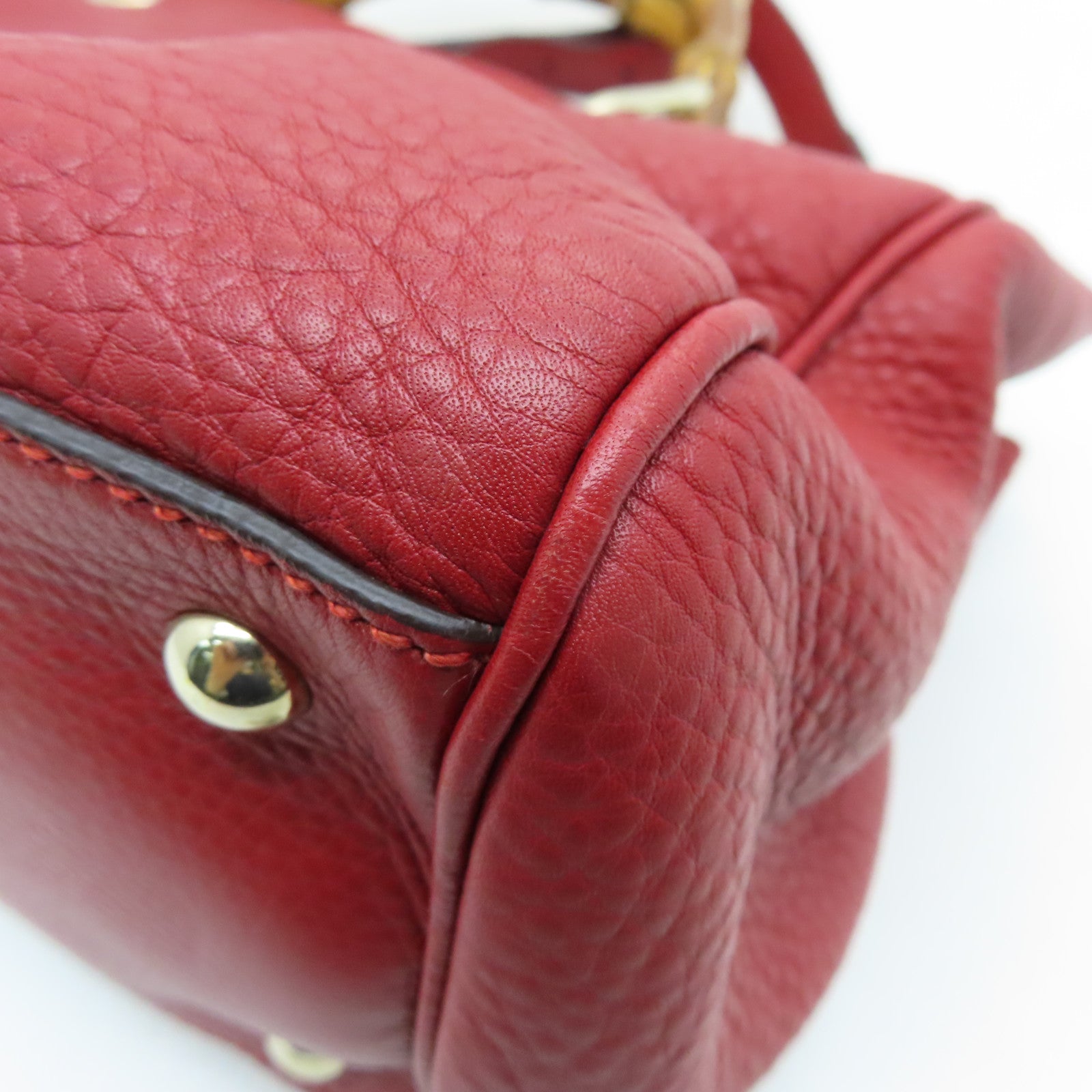 GUCCI 【激減優惠】牛皮皮革2 Way Shoulder Bag銀扣手挽肩背兩用袋紅色