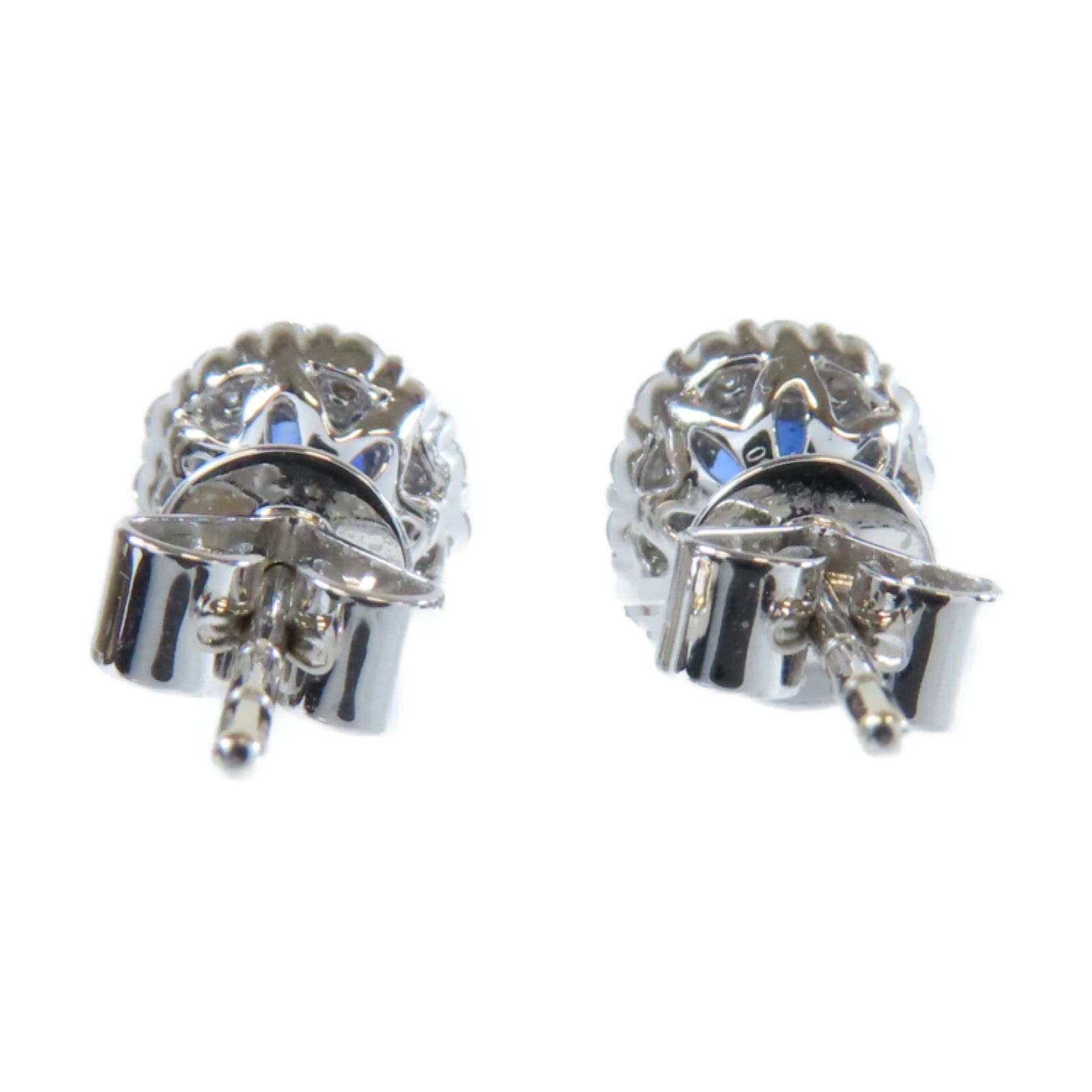 JEWELRY 18K白金Earrings 1.42ct藍寶石/0.41ct鑽石耳環