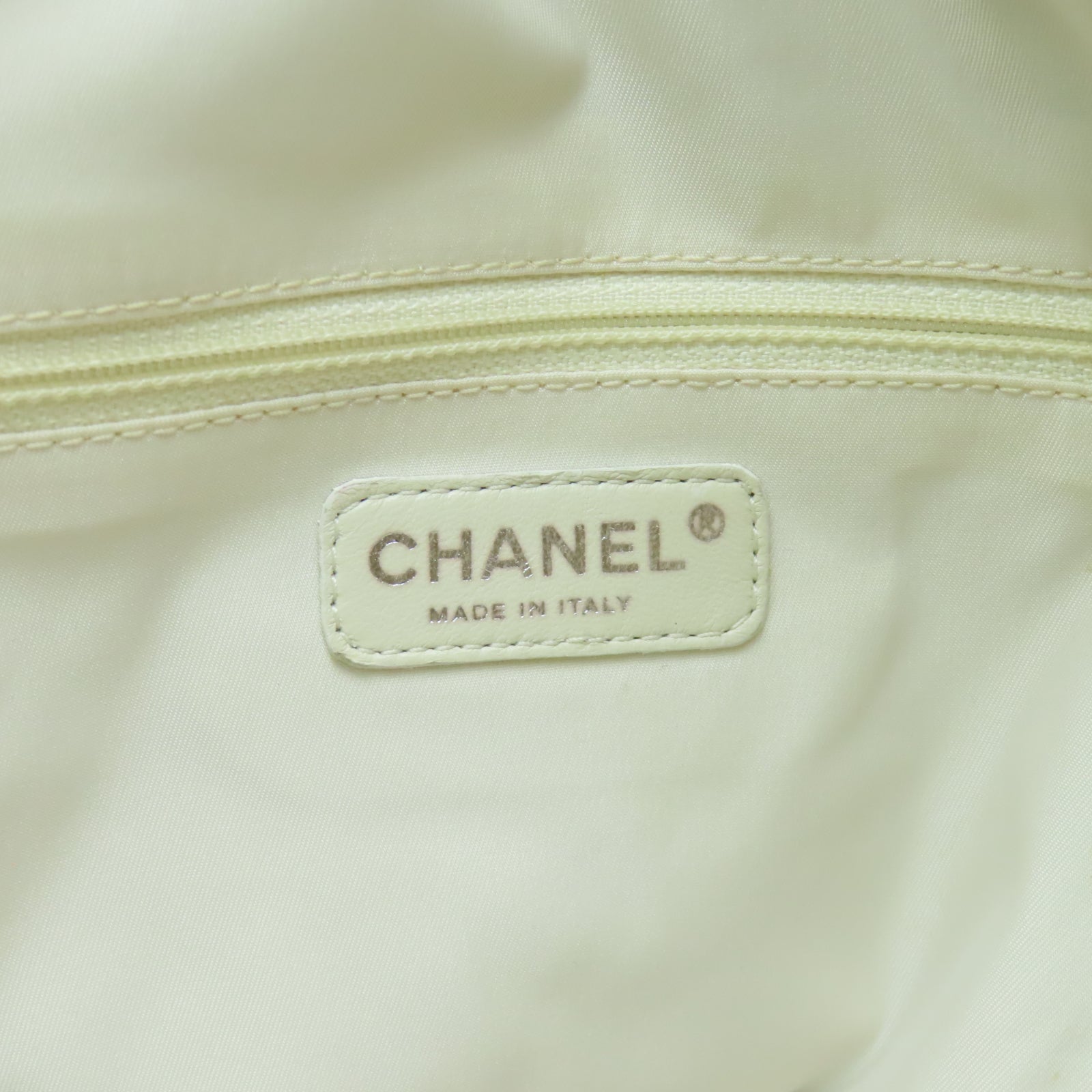 CHANEL 菱格帆布Tote Bag銀扣手挽袋金色