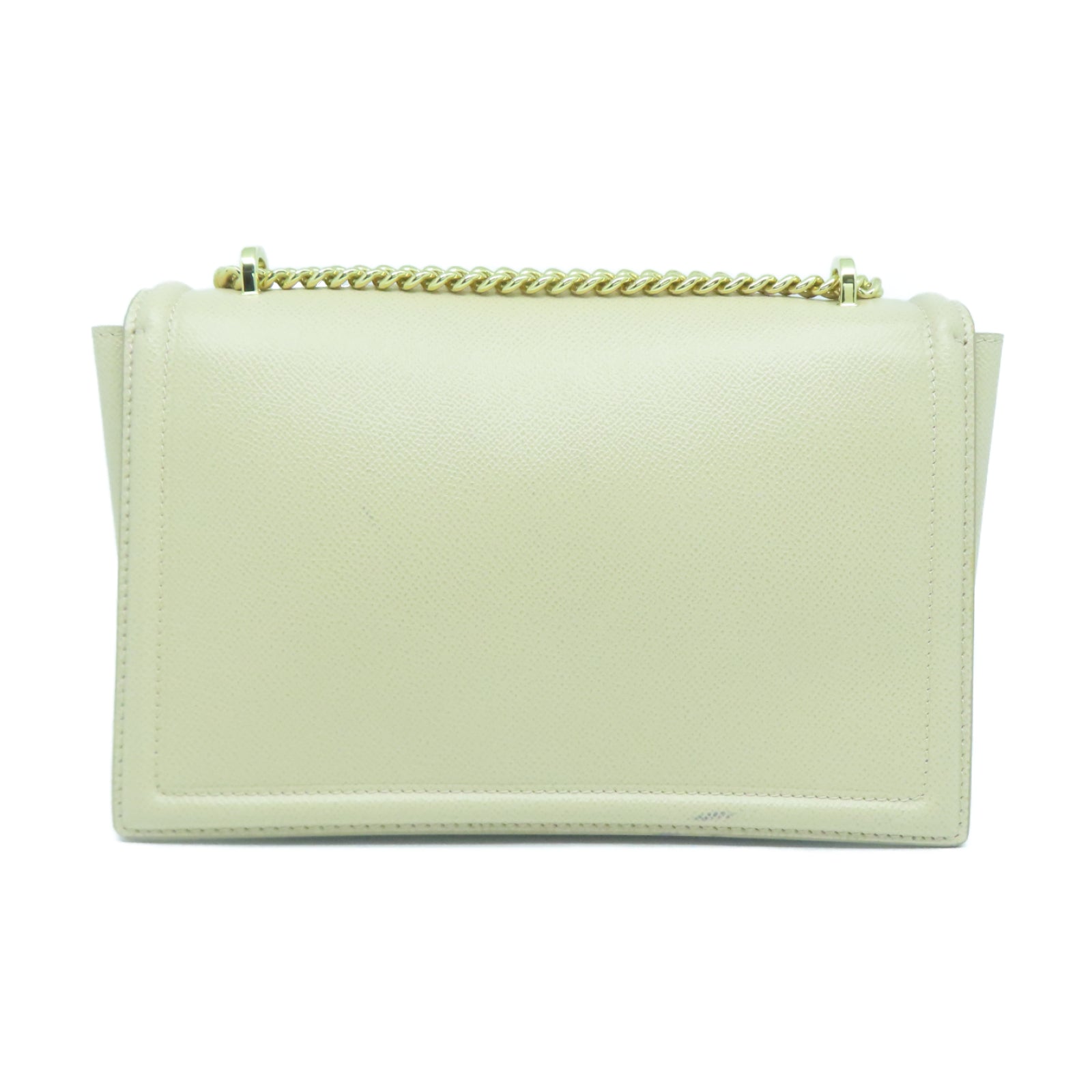 Salvatore Ferragamo 牛皮皮革Shoulder Bag金扣鏈帶肩背袋米色