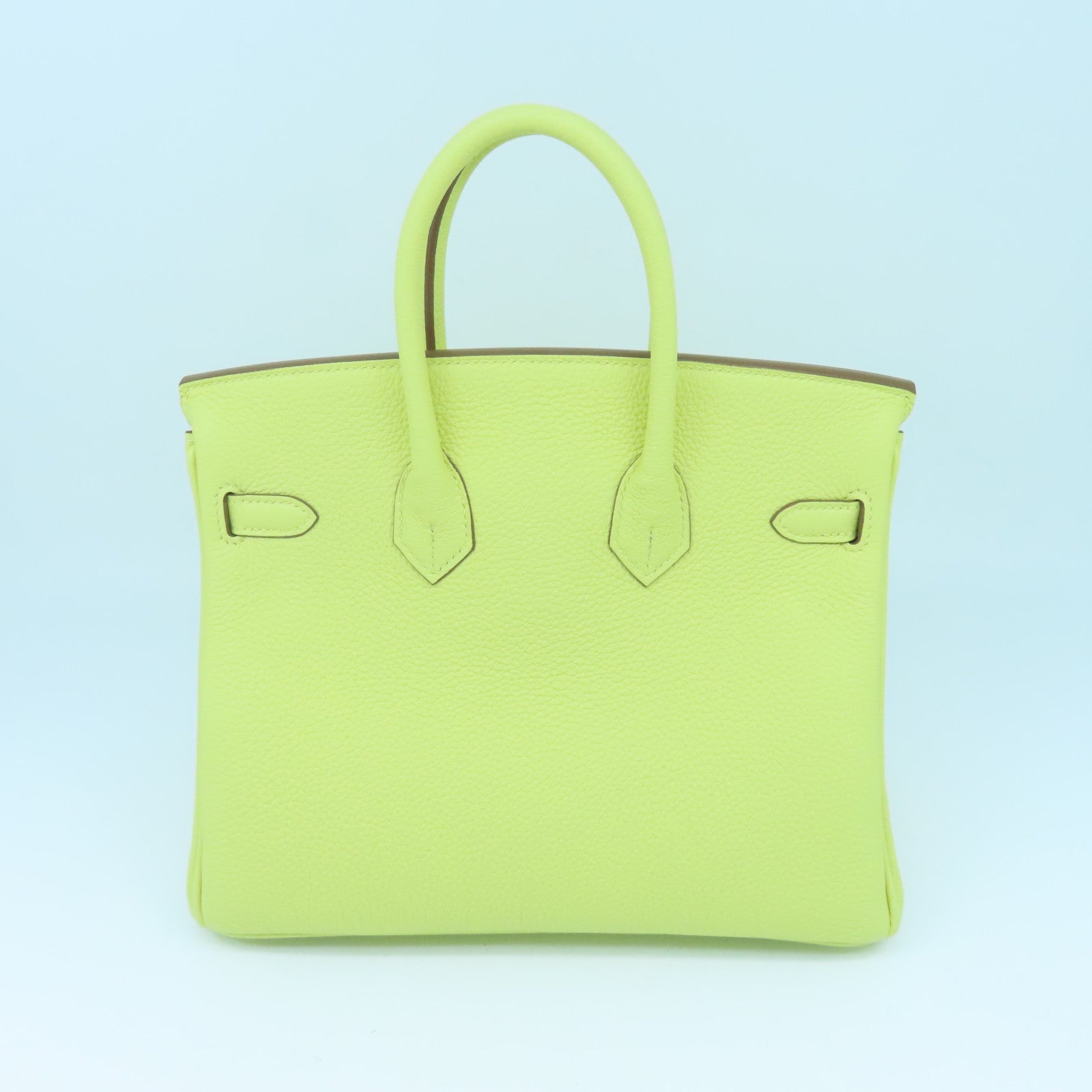 HERMES Togo皮革Birkin 25银扣手挽袋Jaune Poussin黄色