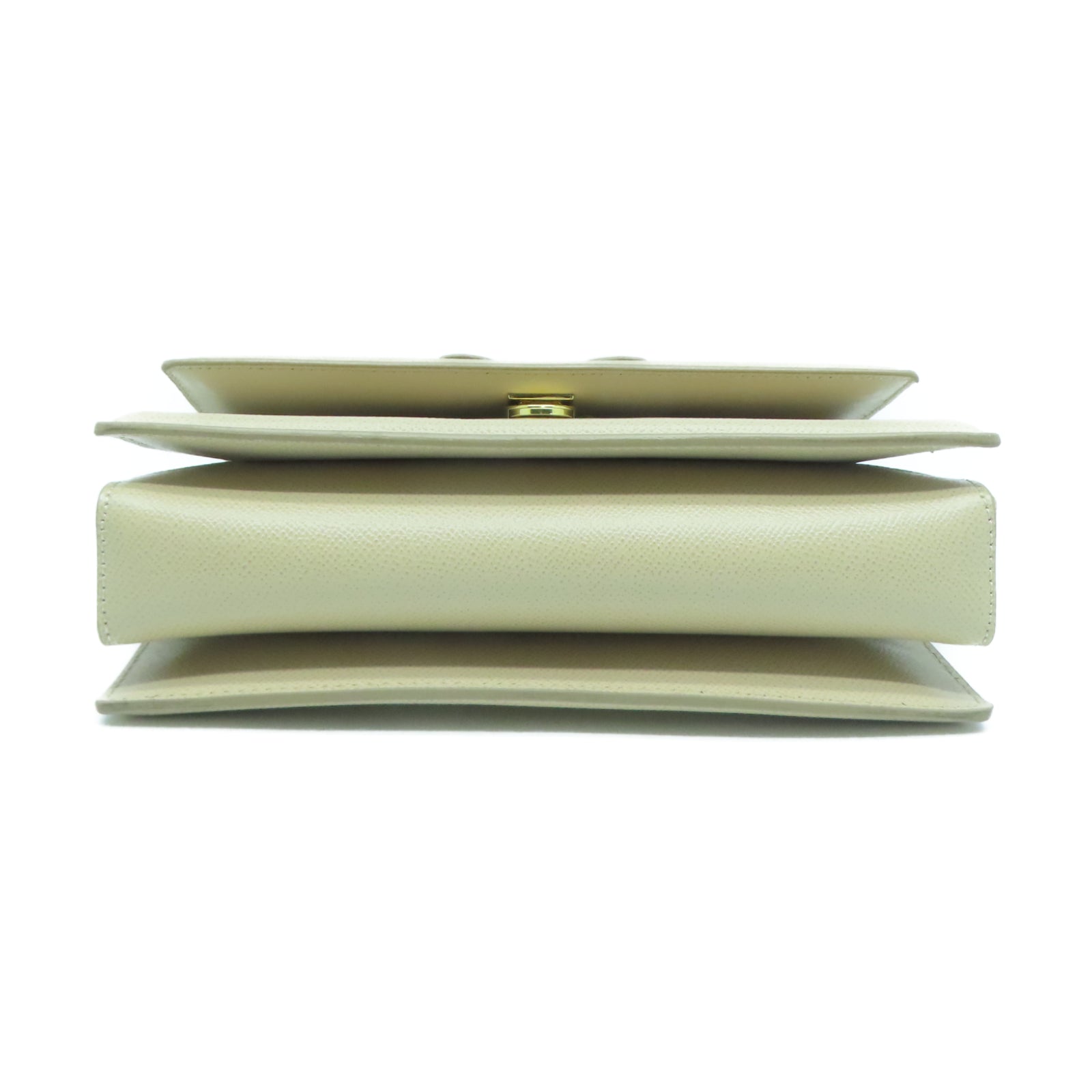 Salvatore Ferragamo 牛皮皮革Shoulder Bag金扣鏈帶肩背袋米色