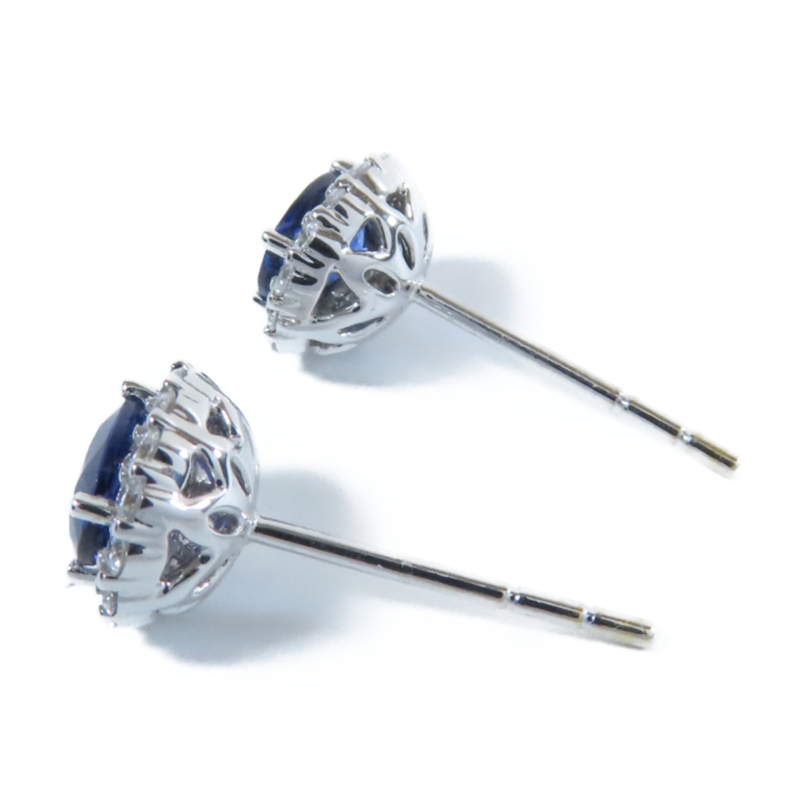 JEWELRY 18K白金Earrings 1.42ct藍寶石/0.41ct鑽石耳環