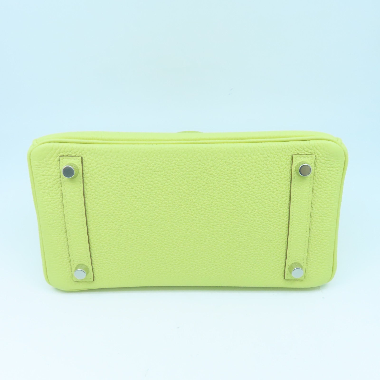 HERMES Togo皮革Birkin 25银扣手挽袋Jaune Poussin黄色