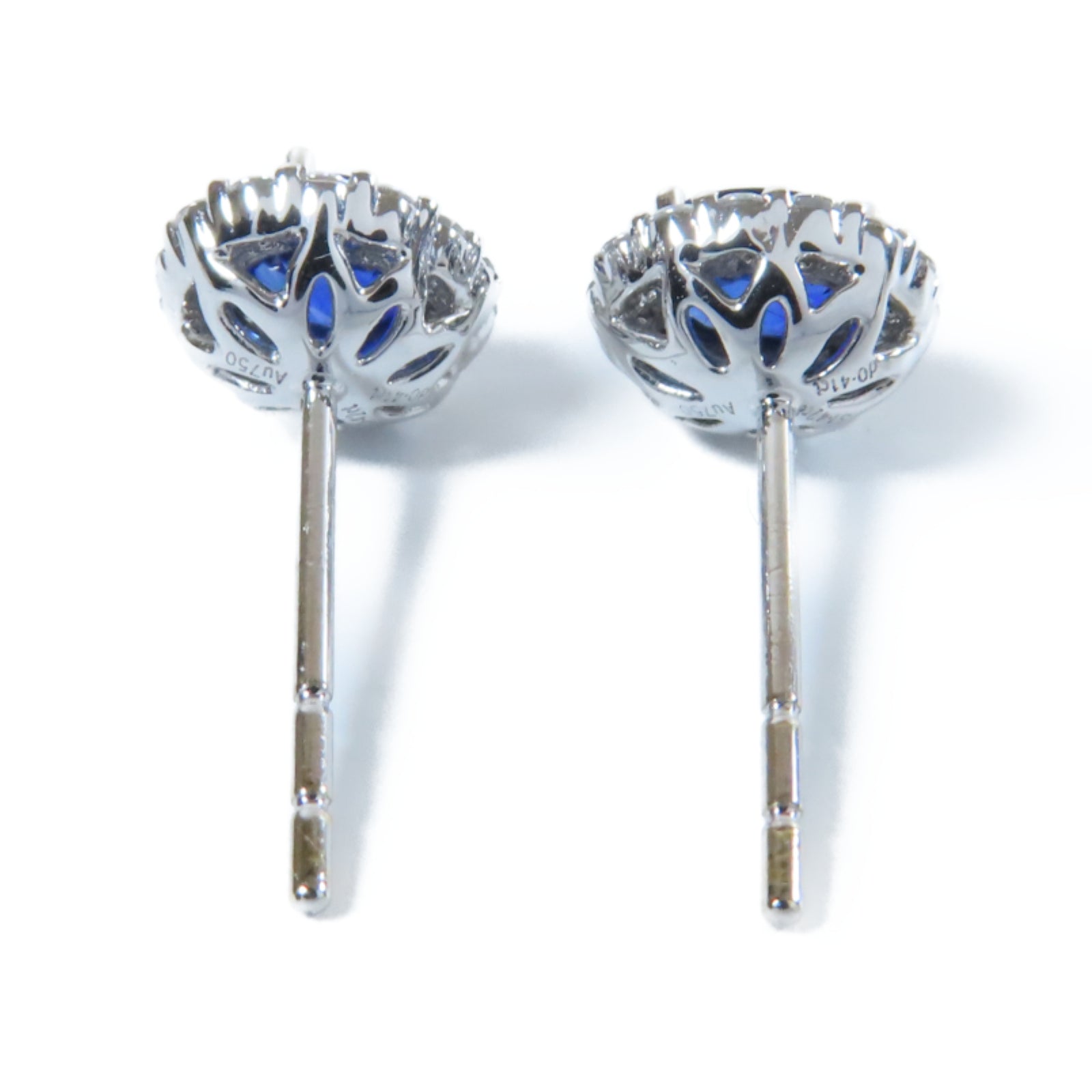 JEWELRY 18K白金Earrings 1.42ct藍寶石/0.41ct鑽石耳環