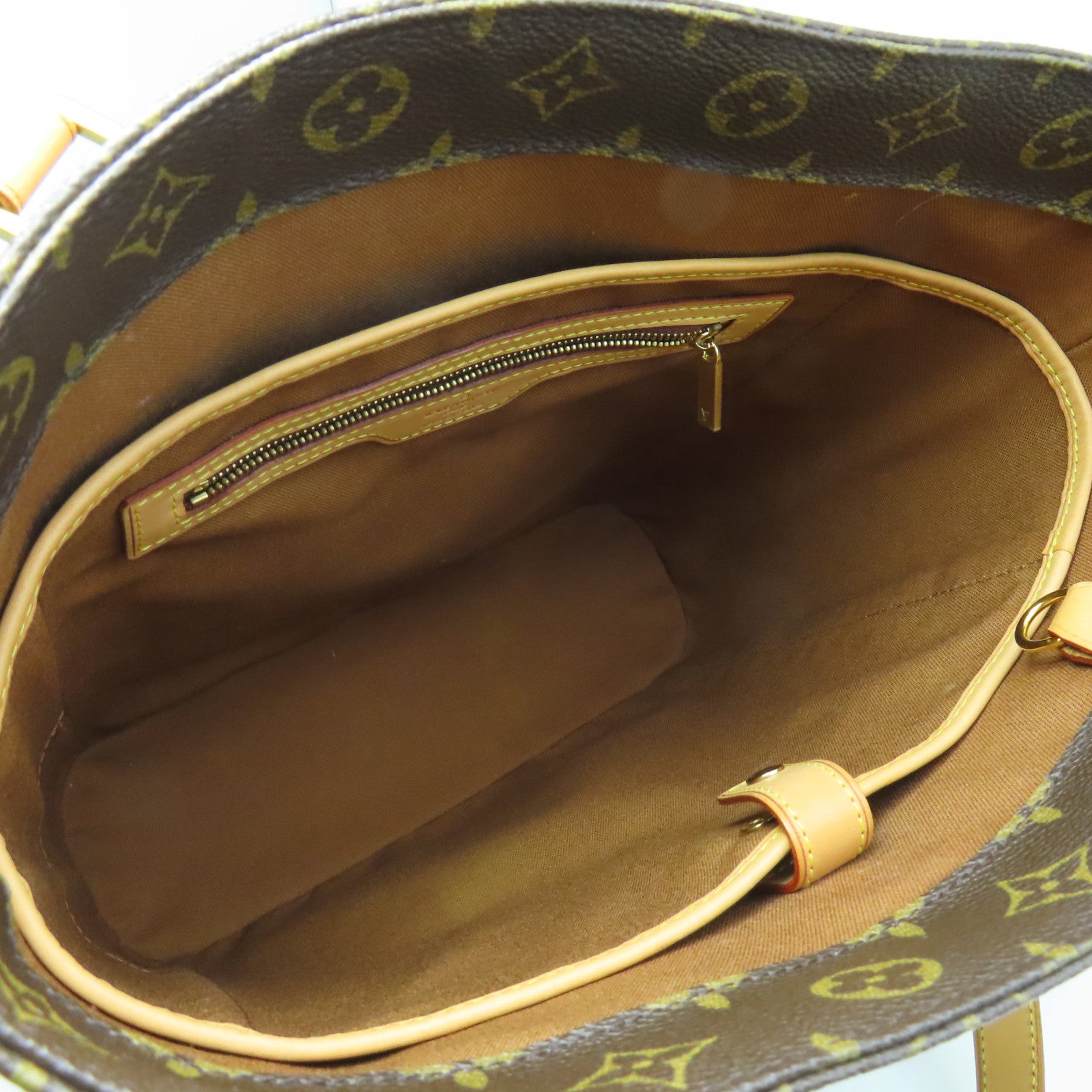LOUIS VUITTON Monogram Vavin GM Gold Buckle Handle Bag Brown