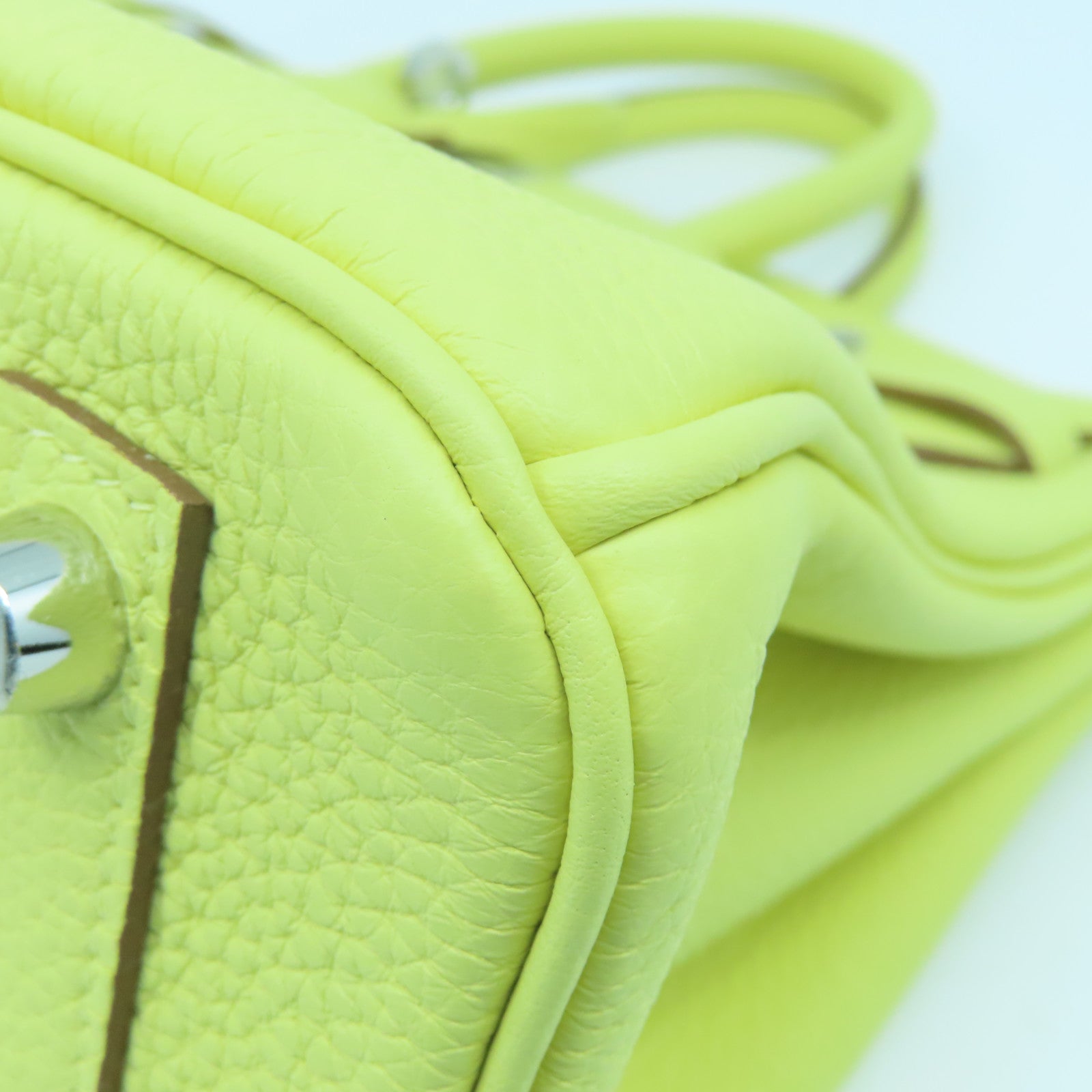 HERMES Togo皮革Birkin 25银扣手挽袋Jaune Poussin黄色