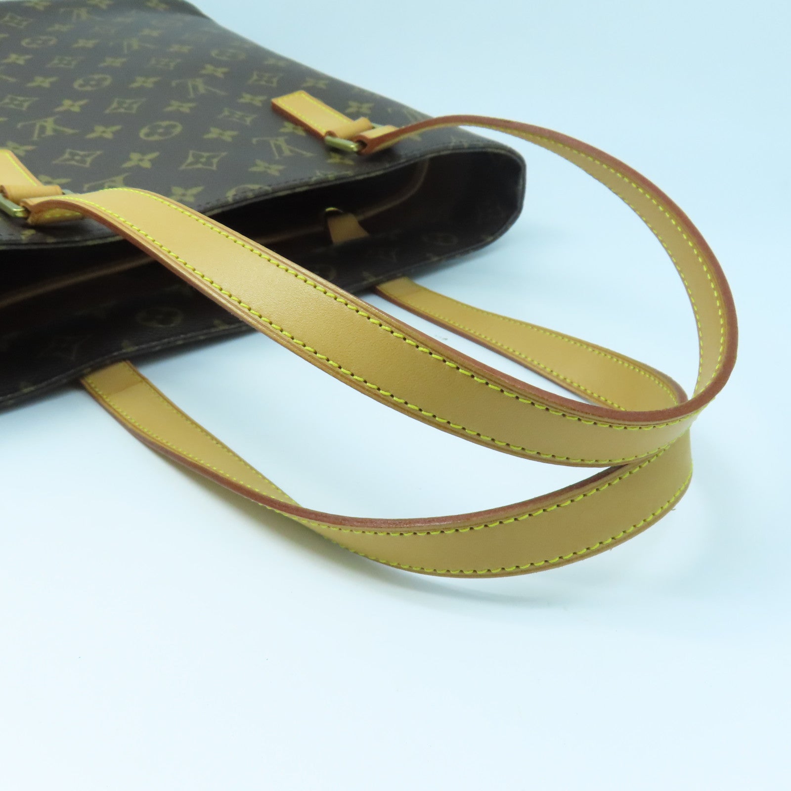 LOUIS VUITTON Monogram Vavin GM Gold Buckle Handle Bag Brown