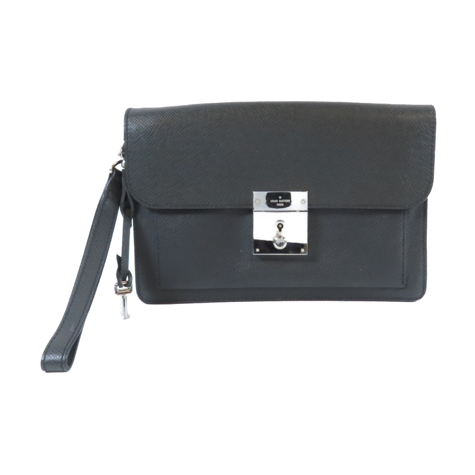 LOUIS VUITTON 牛皮皮革Neo Bellaia Clutch銀扣手拿包黑色