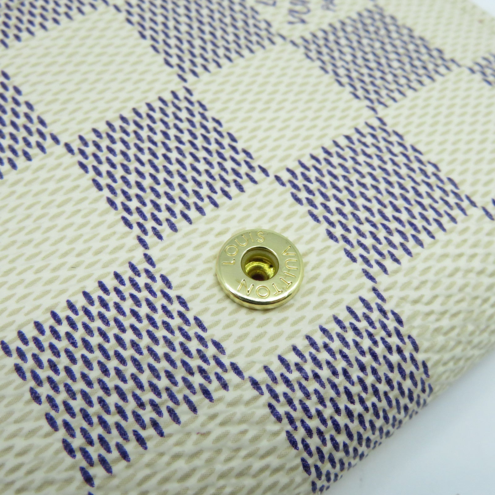 LOUIS VUITTON Damier Azur Rosalie金扣零錢包白色