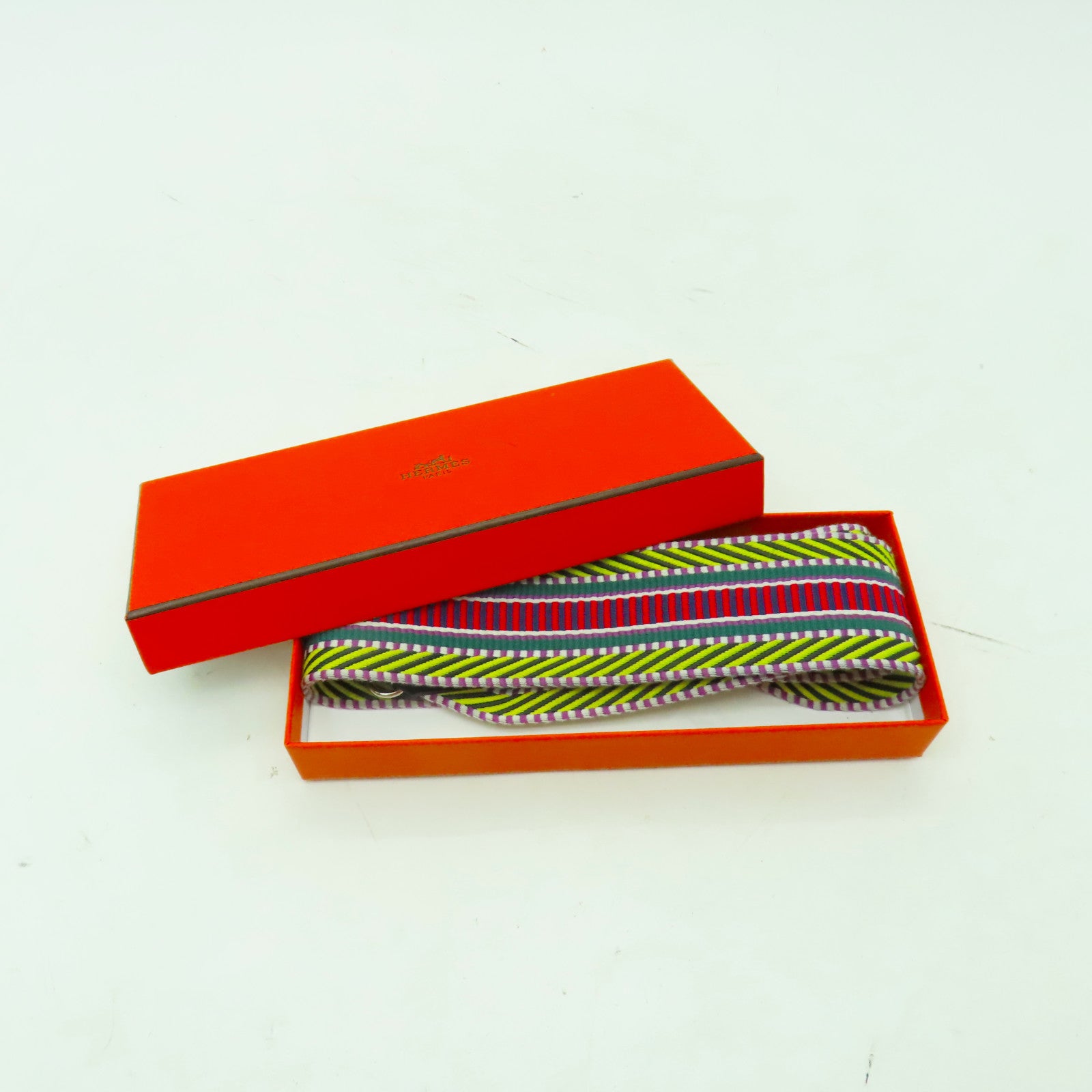 HERMES 帆布Shoulder Strap銀扣肩背帶彩色