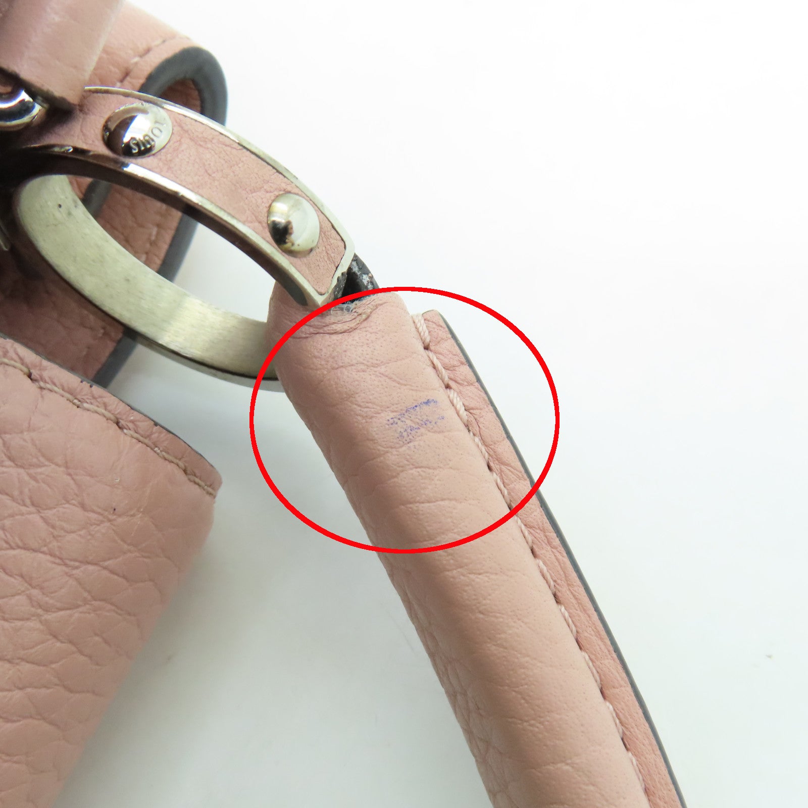 LOUIS VUITTON 牛皮皮革Capucines銀扣肩背袋粉紅色